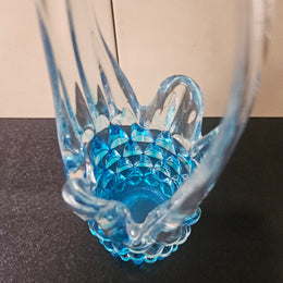 Interesting Vintage Art Glass Basket Vase