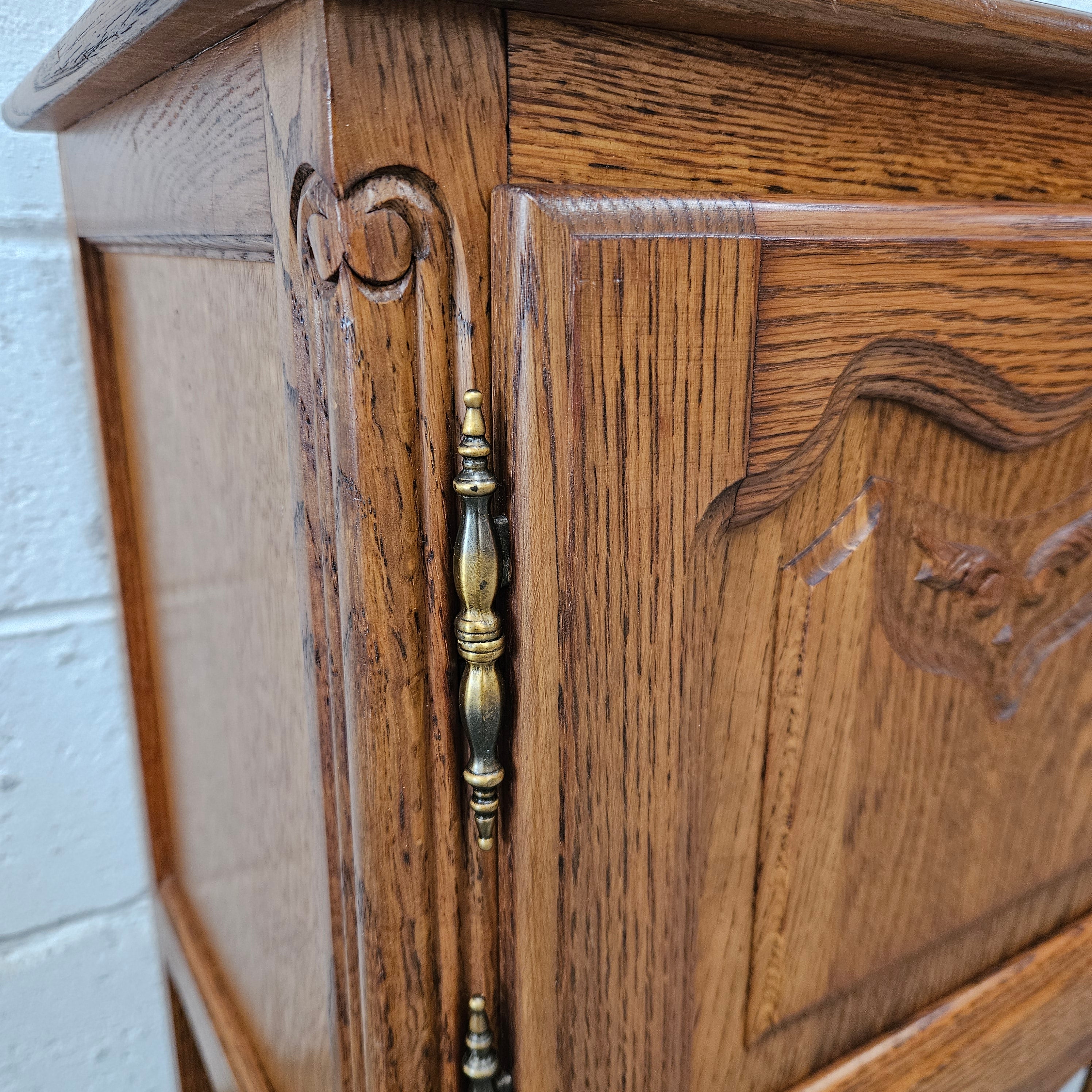 French Oak Louis XV Style Single Bedside