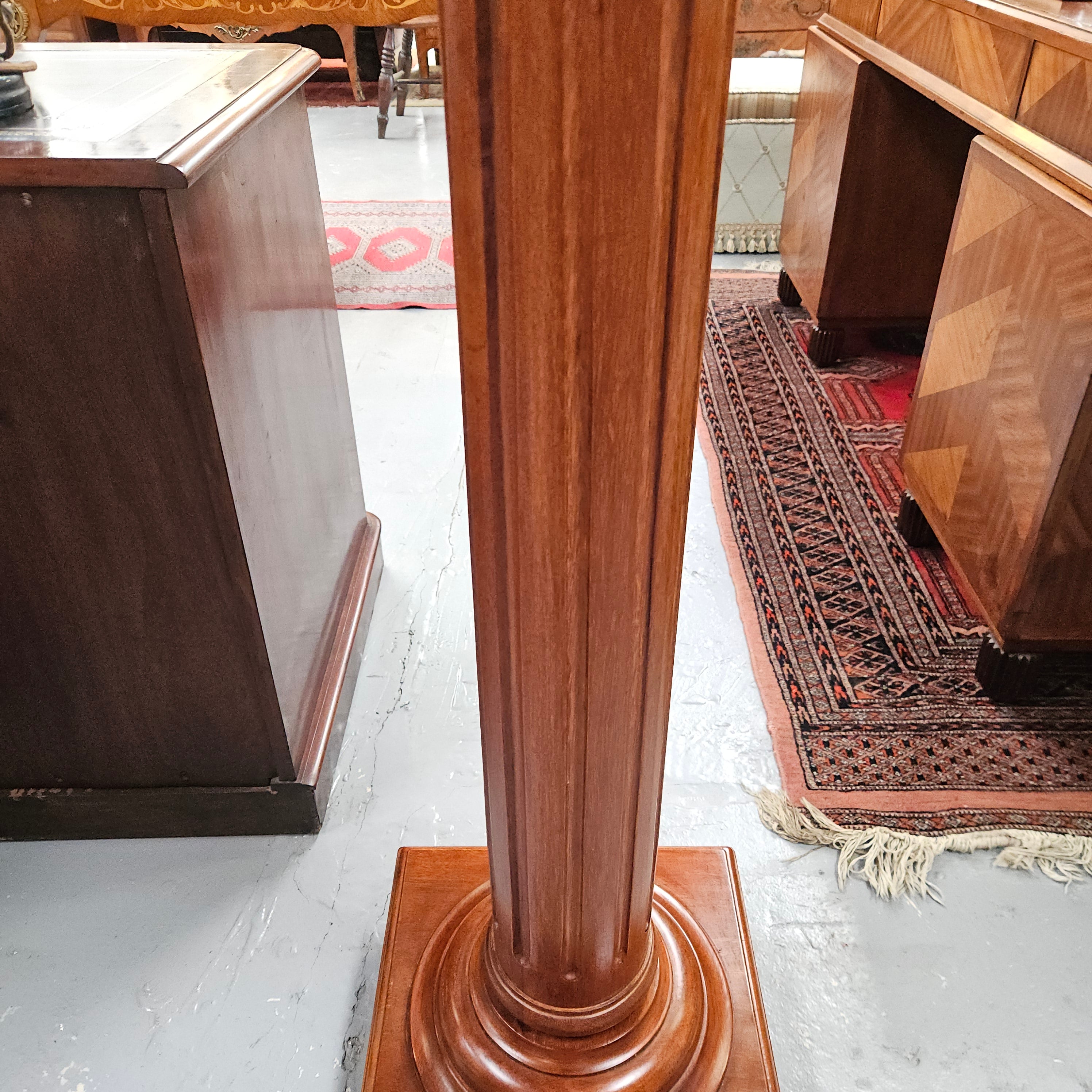 Fluted Mahogany Solid Pedestal | Antique & Vintage | Moonee Ponds Antiques | Australia Wide Delivery