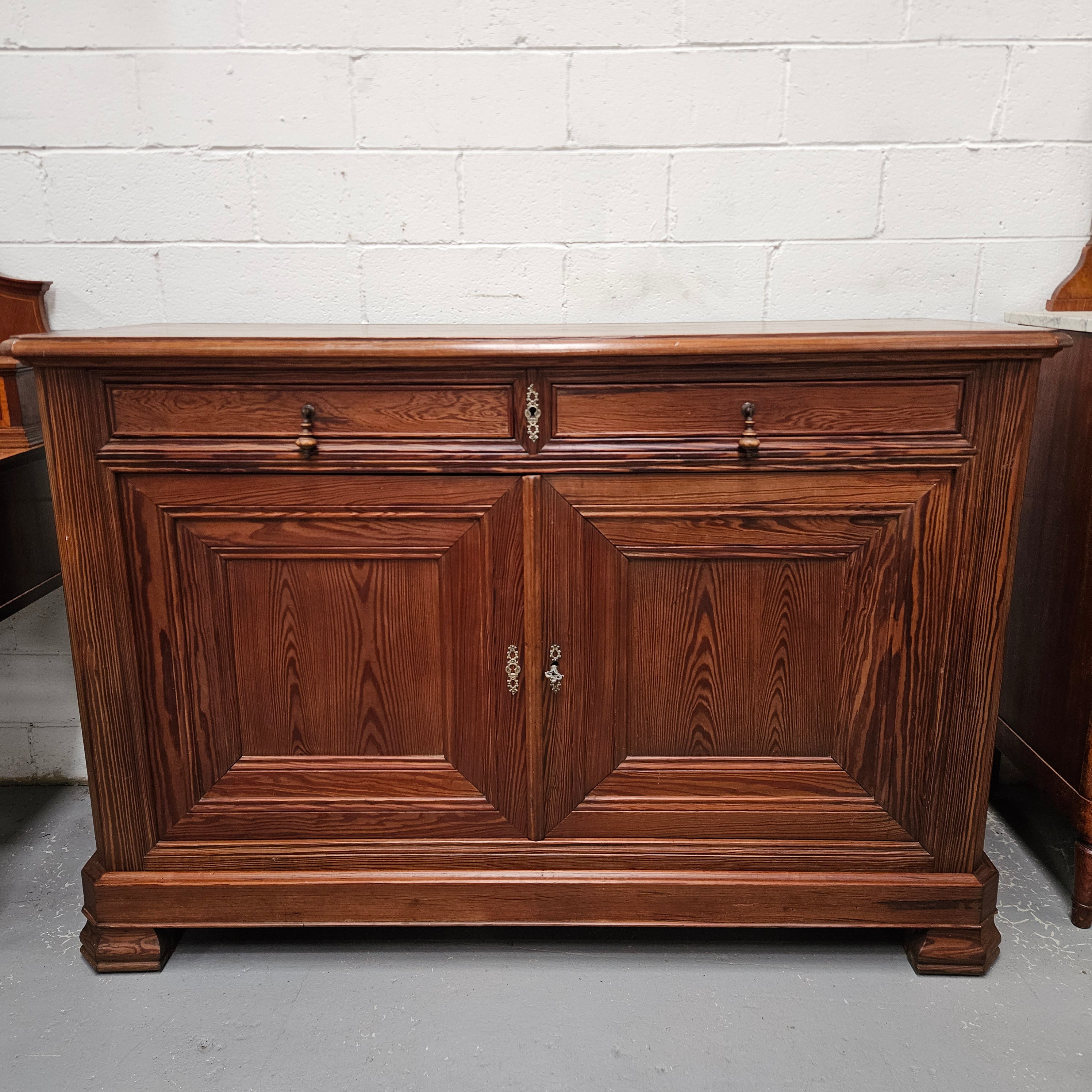 Stunning Early 19 Century French Pitch Pine Buffet
