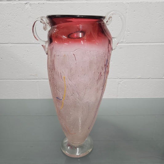 Mid Century Modern Art Glass Vase Signed On Base