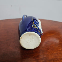 Art Deco Style Cameo Figure Cobalt Blue Vase