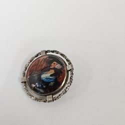 Hand Painted Sterling Silver Vintage Brooch | Antique & Vintage | Moonee Ponds Antiques | Australia Wide Delivery