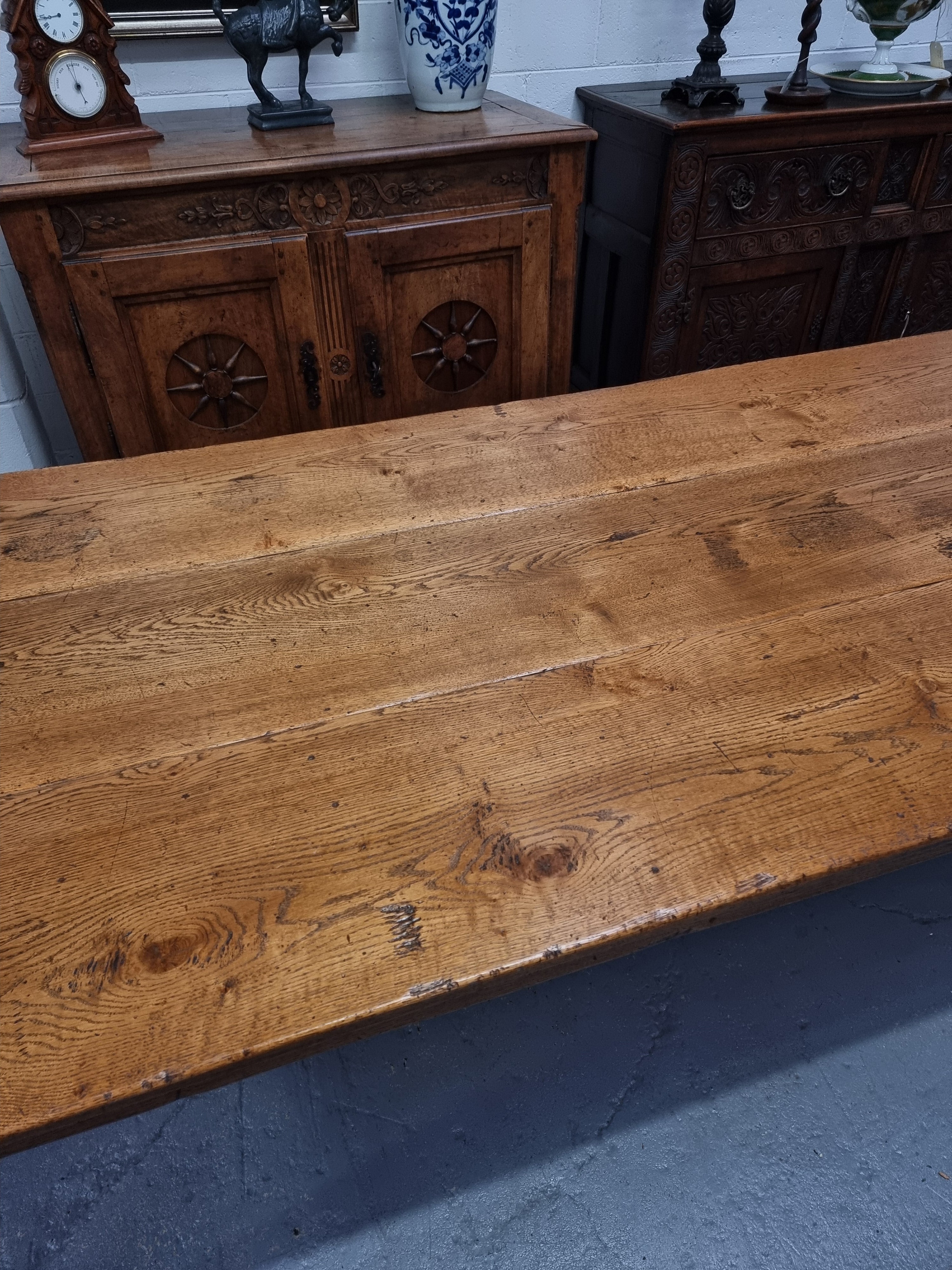 Vintage Reclaimed French Oak Three Plank Farmhouse Table | Antique & Vintage | Moonee Ponds Antiques | Australia Wide Delivery