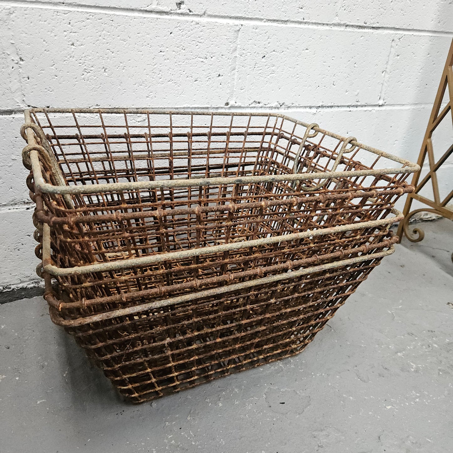 Antique Wire Baskets With Handles