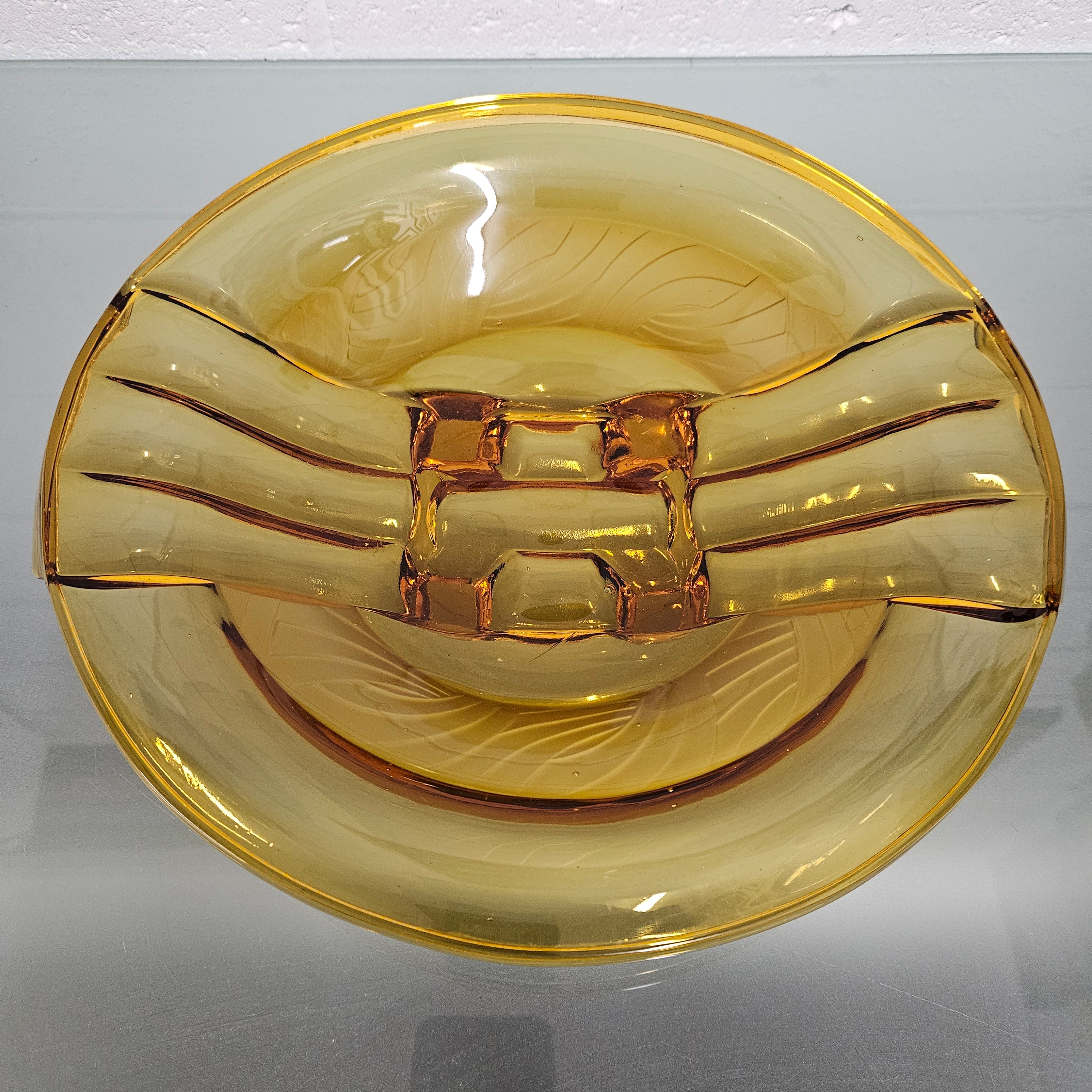 Art Deco Amber Glass Float Bowl | Antique & Vintage | Moonee Ponds Antiques | Australia Wide Delivery