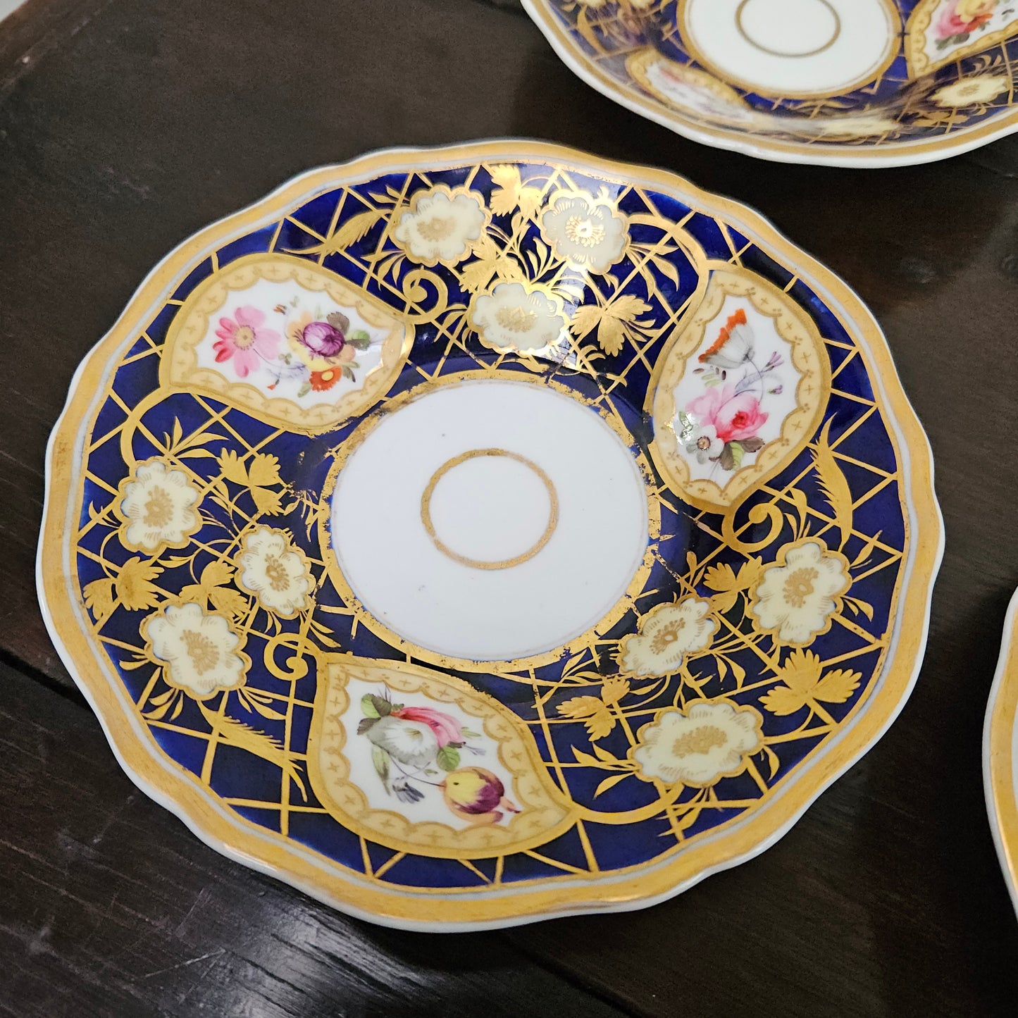 Ridgway Regency Period 6 Hand Painted & Gilded Cups & Saucers