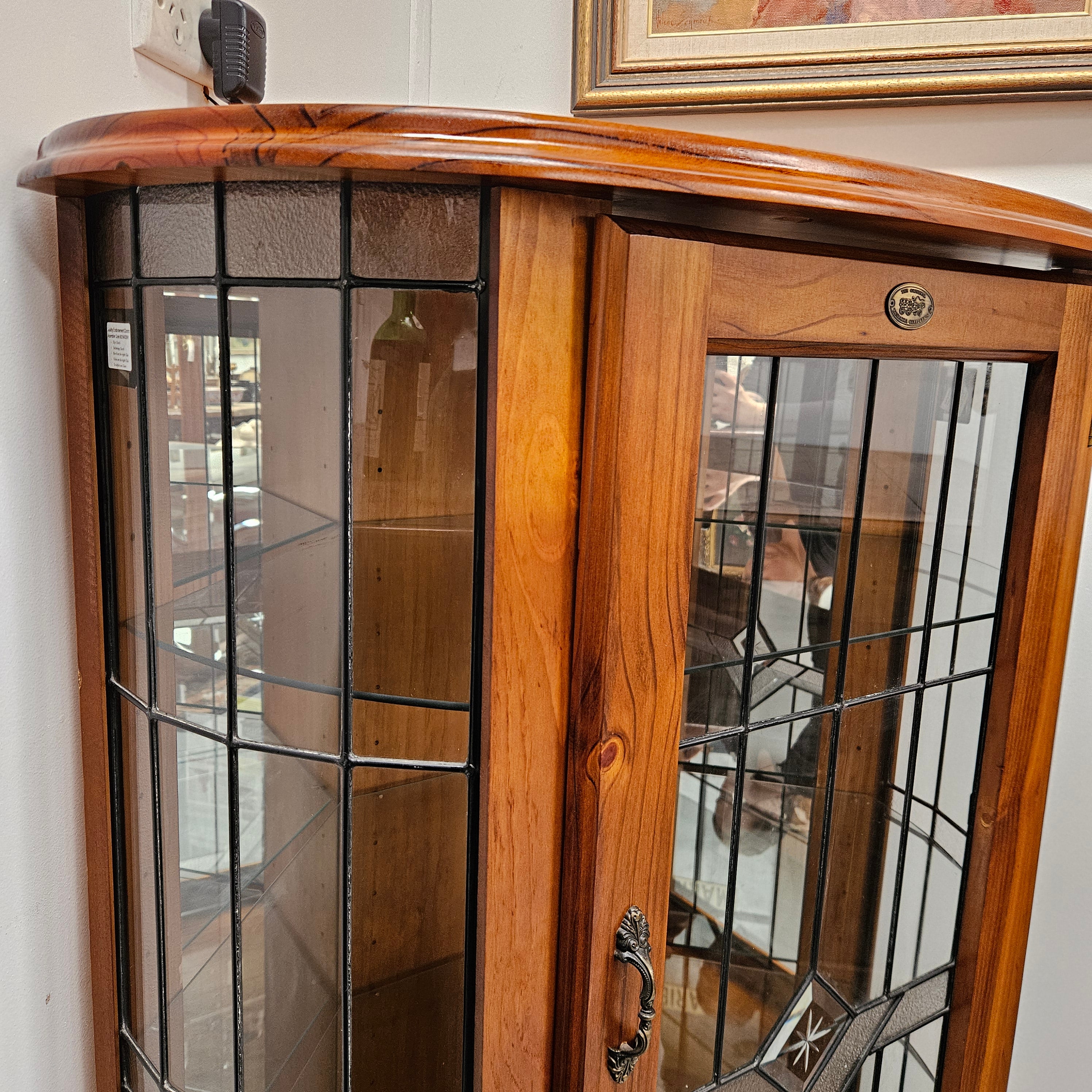 A Quality Reproduction Leadlight Corner Cabinet | Antique & Vintage | Moonee Ponds Antiques | Australia Wide Delivery
