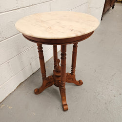 Vintage Mahogany Marble Top Round Table | Antique & Vintage | Moonee Ponds Antiques | Australia Wide Delivery