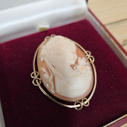 Beautiful Vintage Cameo Set In An Attractive (9 carat) Gold Frame
