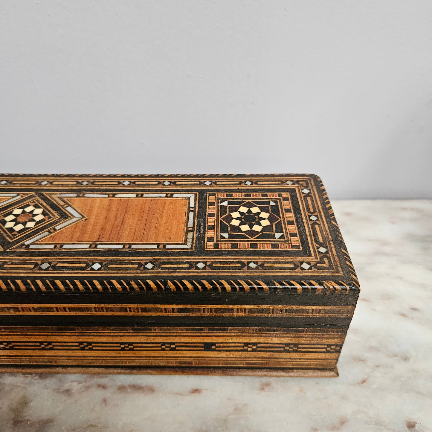 Vintage Syrian  Inlaid Trinket Box