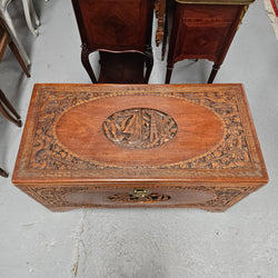 Oriental Carved Camphor Wood Chest | Antique & Vintage | Moonee Ponds Antiques | Australia Wide Delivery
