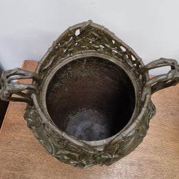 Stunning Pair Of Bronze Art Nouveau Vases by French Sculptor H. Bureau C:1890