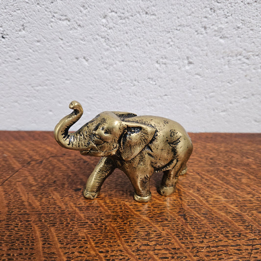 Singed Vintage Heavy Bronze Elephant Figure