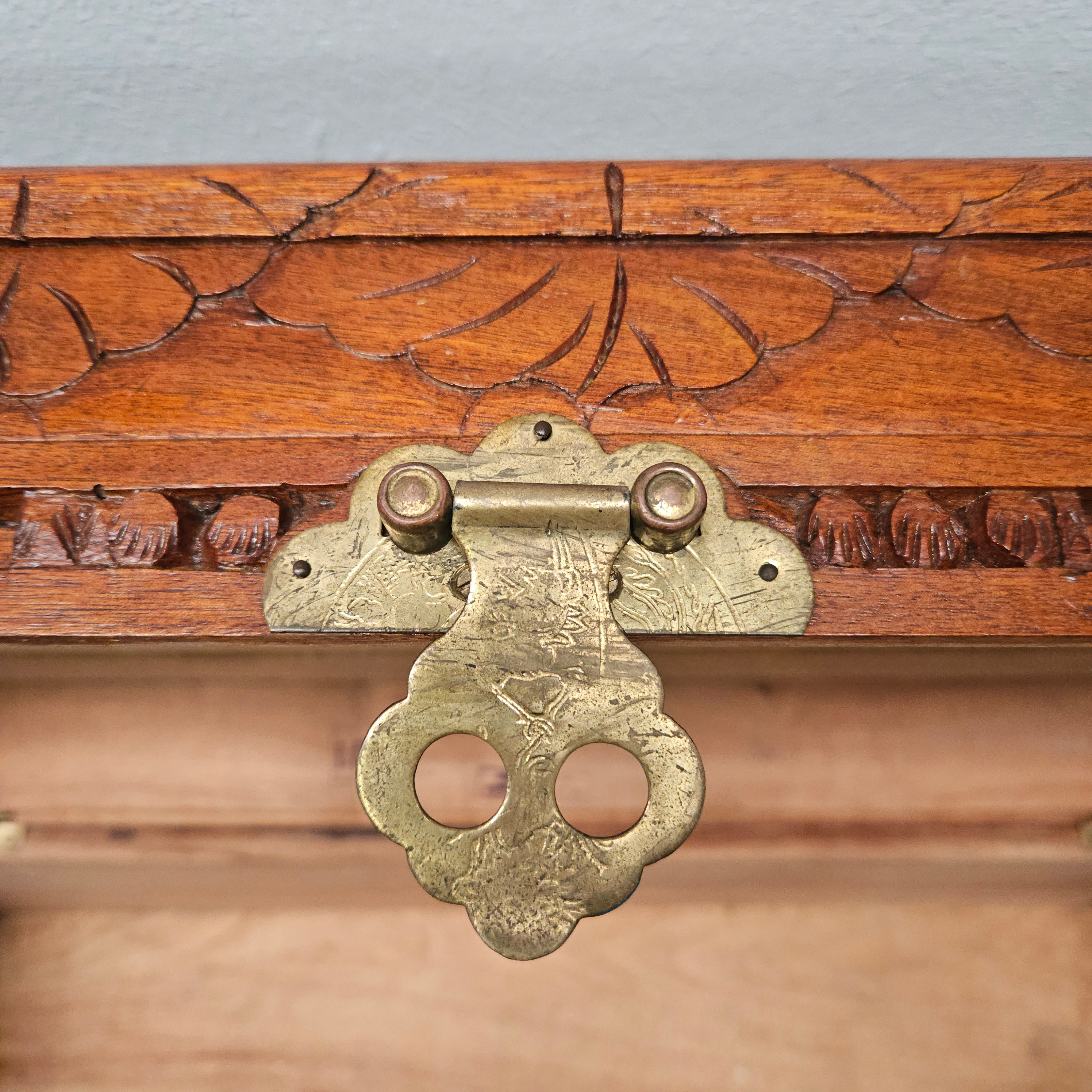 Small Oriental Carved Camphor Wood Chest | Antique & Vintage | Moonee Ponds Antiques | Australia Wide Delivery
