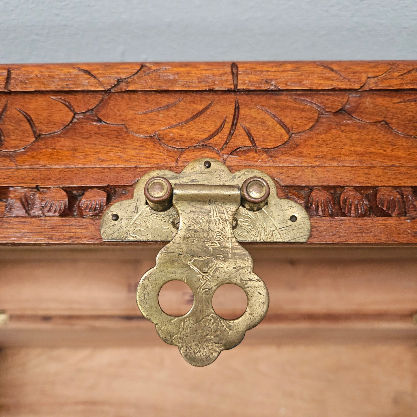 Small Oriental Carved Camphor Wood Chest