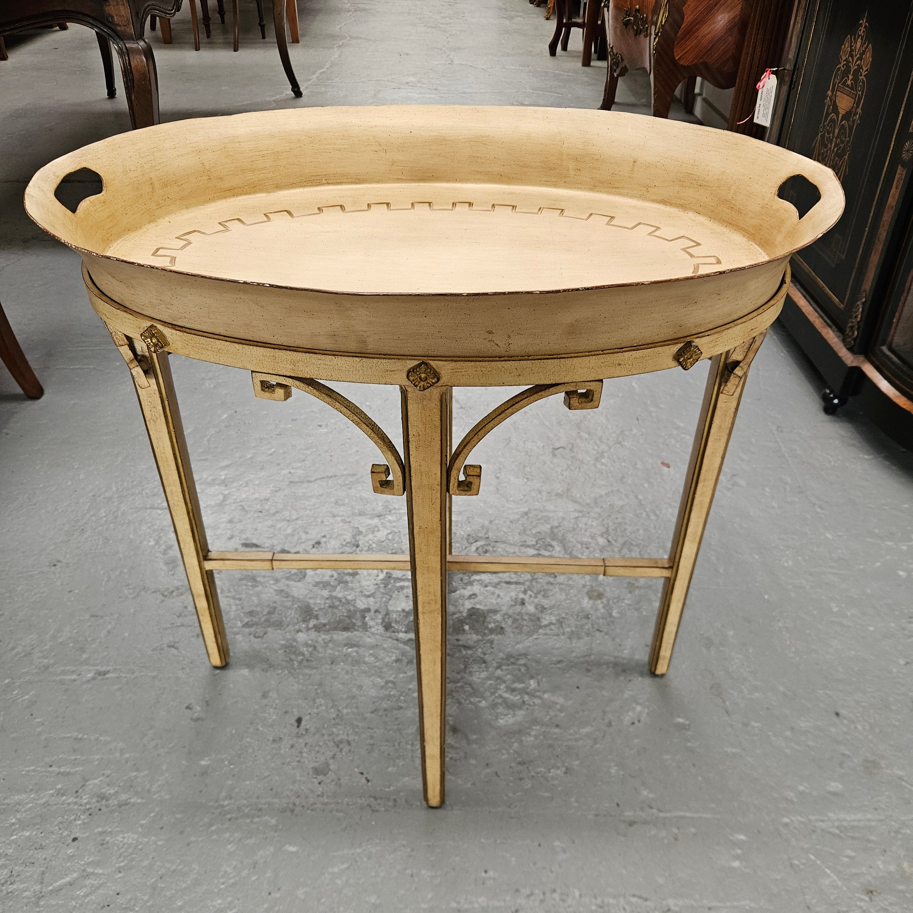 Vintage Gilt Metal & Hand Painted Drinks Serving Table | Antique & Vintage | Moonee Ponds Antiques | Australia Wide