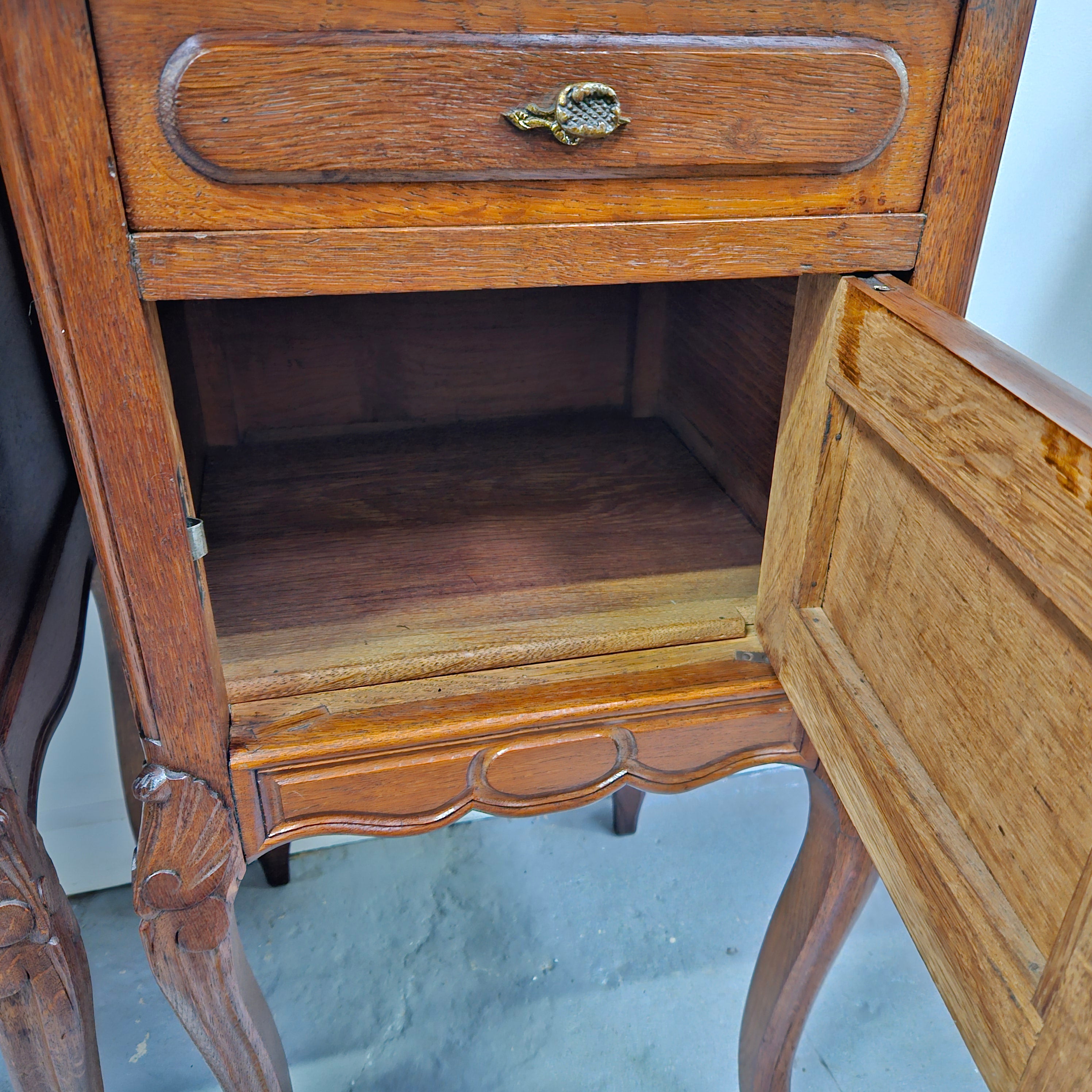 Rare Pair of Antique French Louis XV Style Wooden Top Bedsides | Antique & Vintage | Moonee Ponds Antiques | Australia Wide Delivery