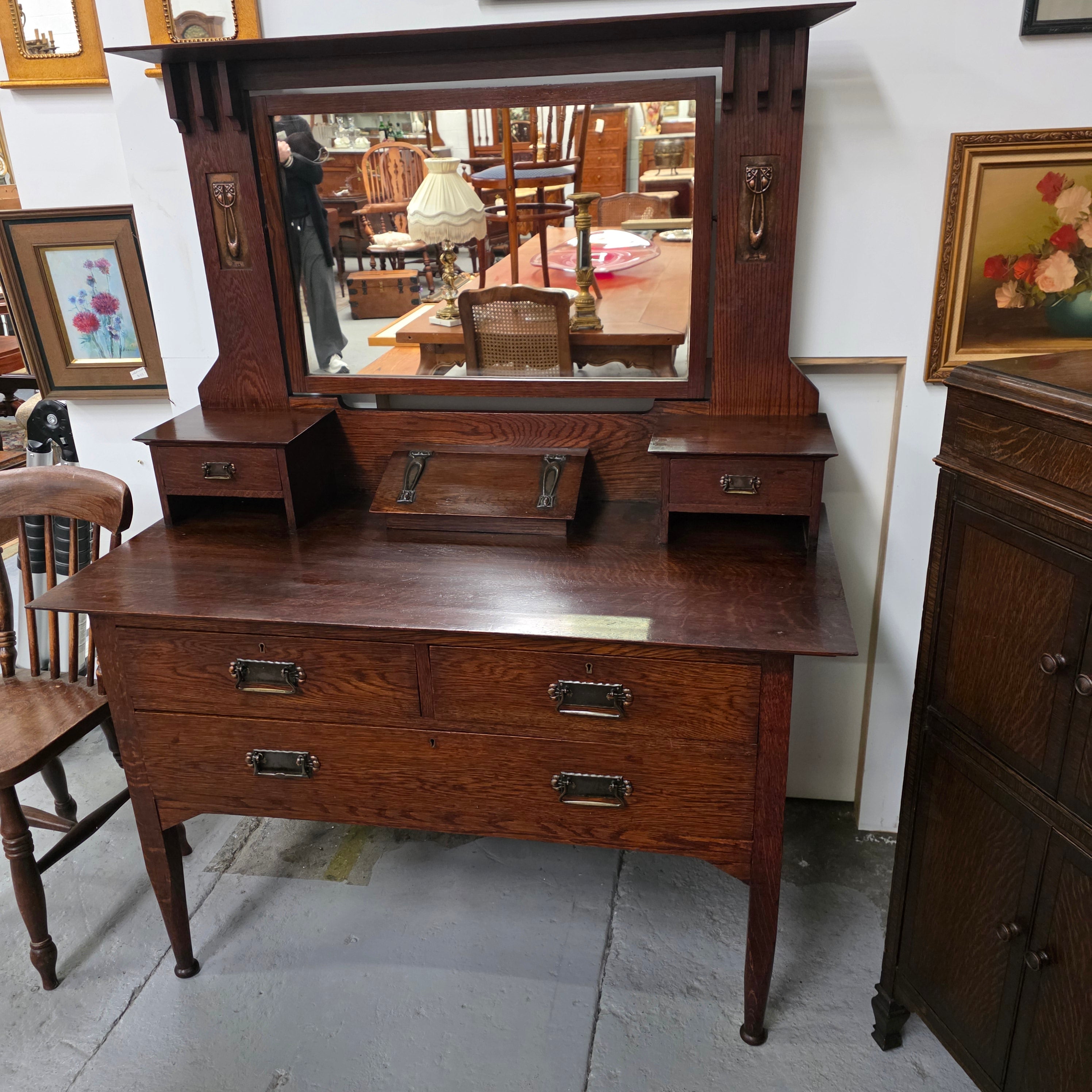 Art and Crafts Oak Dressing Table | Antique & Vintage | Moonee Ponds Antiques | Australia Wide Delivery
