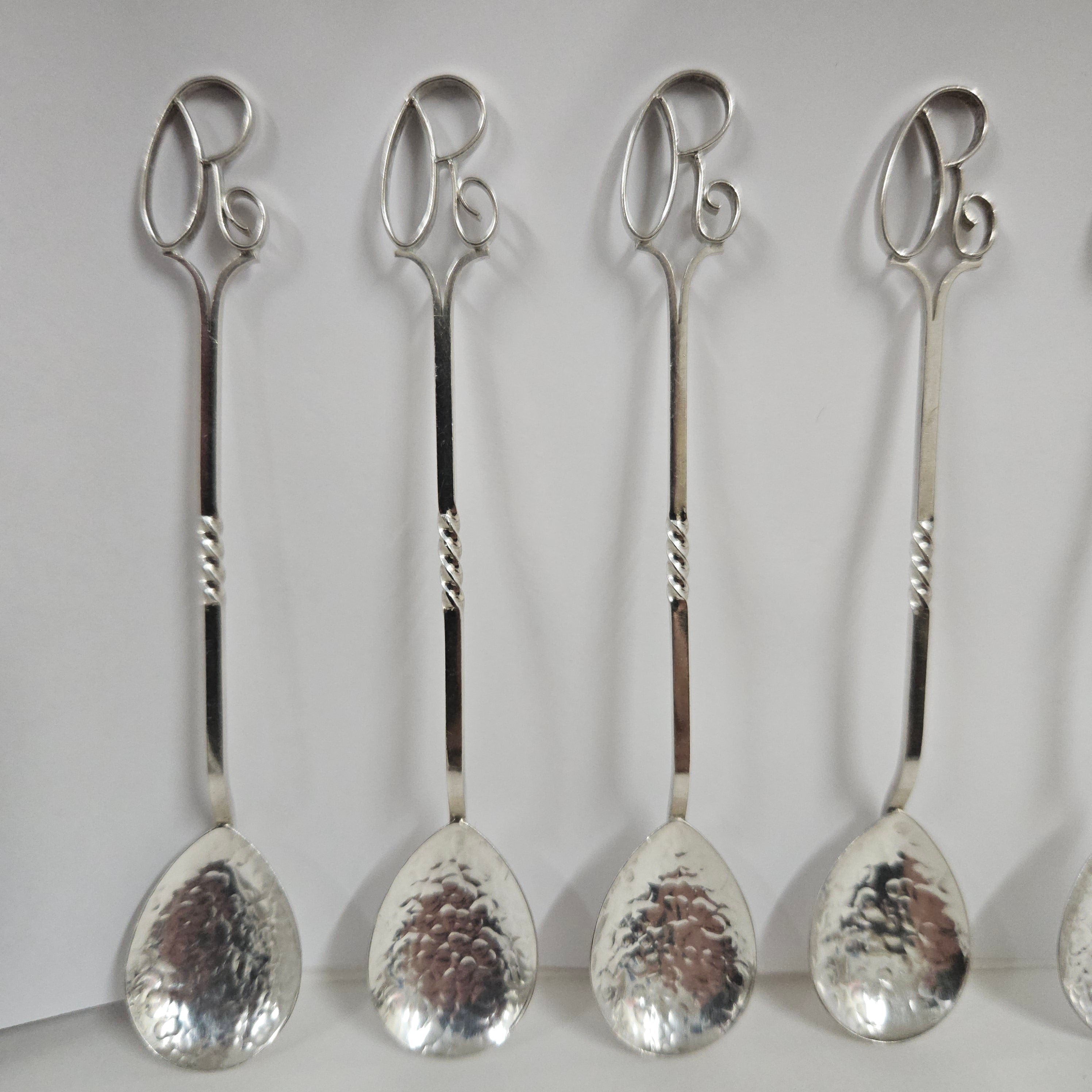 Set of 6 Sargison's (Hobart, Tasmania) Australian Arts & Crafts Sterling Silver Coffee Spoons | Antique & Vintage | Moonee Ponds Antiques | Australia Wide Delivery