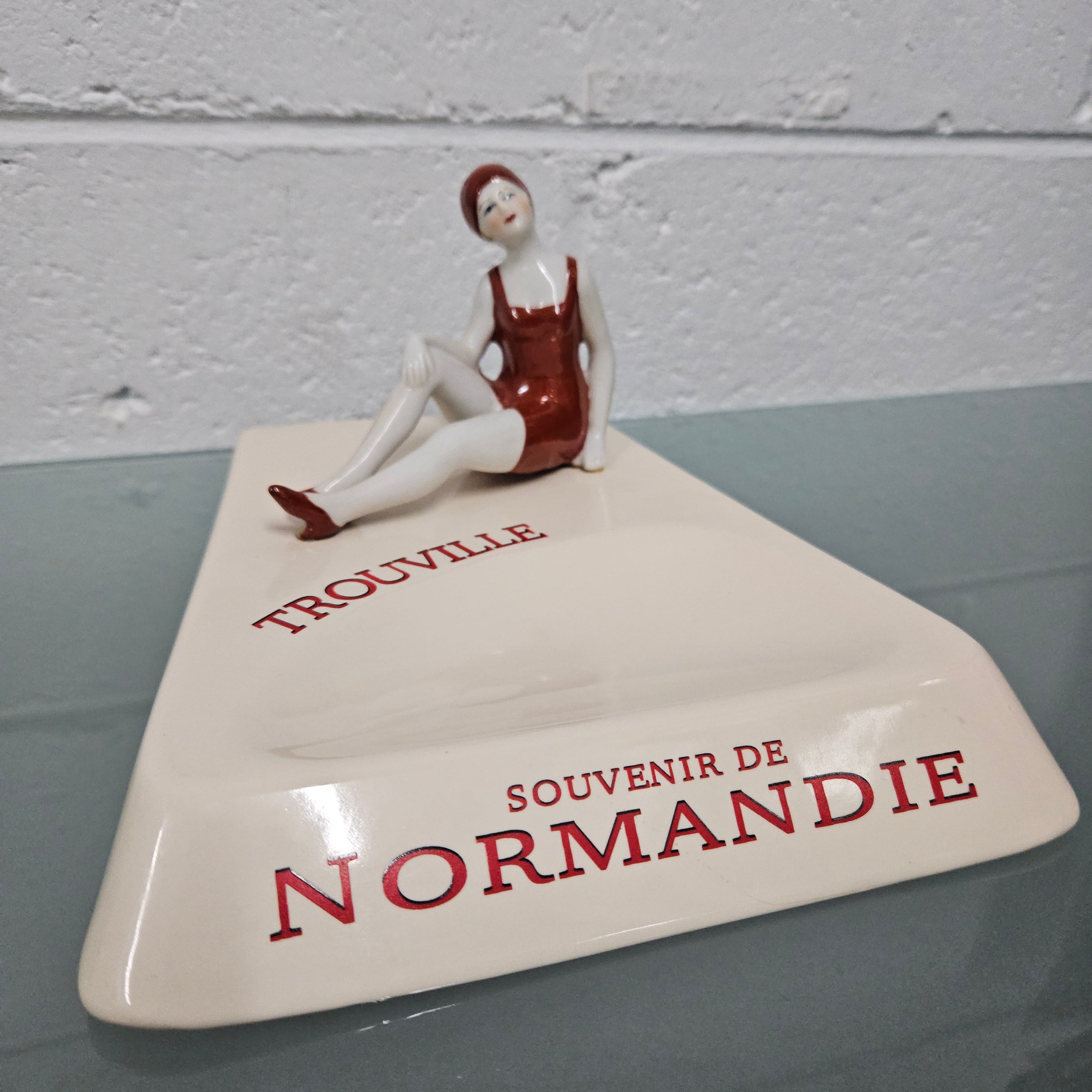 Vintage Souvenir Trouville Normandy France With Female Figurine | Antique & Vintage | Moonee Ponds Antiques | Australia Wide Delivery
