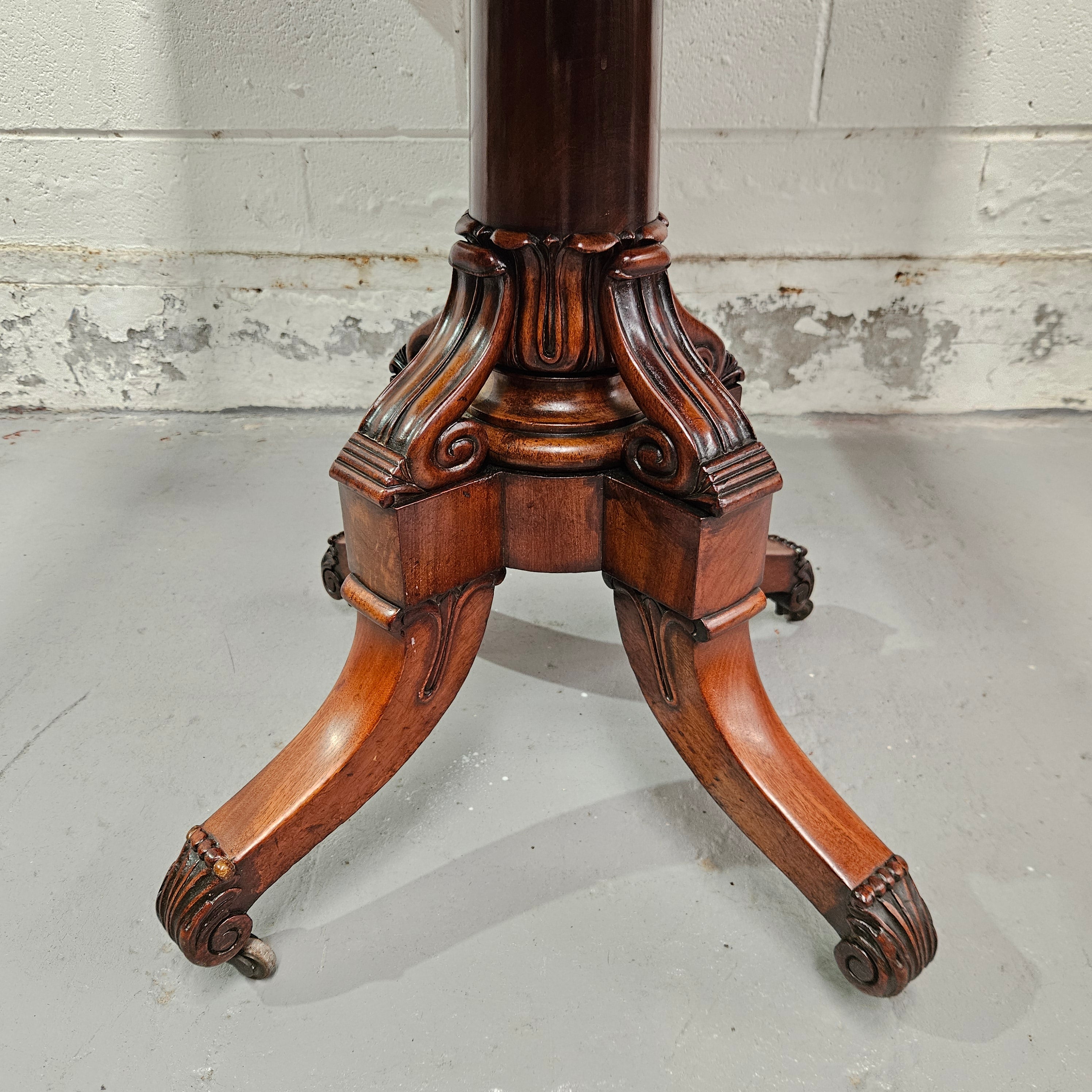 Lovely William IV Games Table In Flame Mahogany | Antique & Vintage | Moonee Ponds Antiques | Australia Wide Delivery