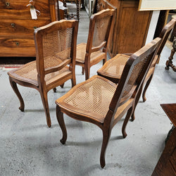 Antique Set of Four Cane Dining Chairs