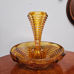Art Deco Amber Glass Float Bowl