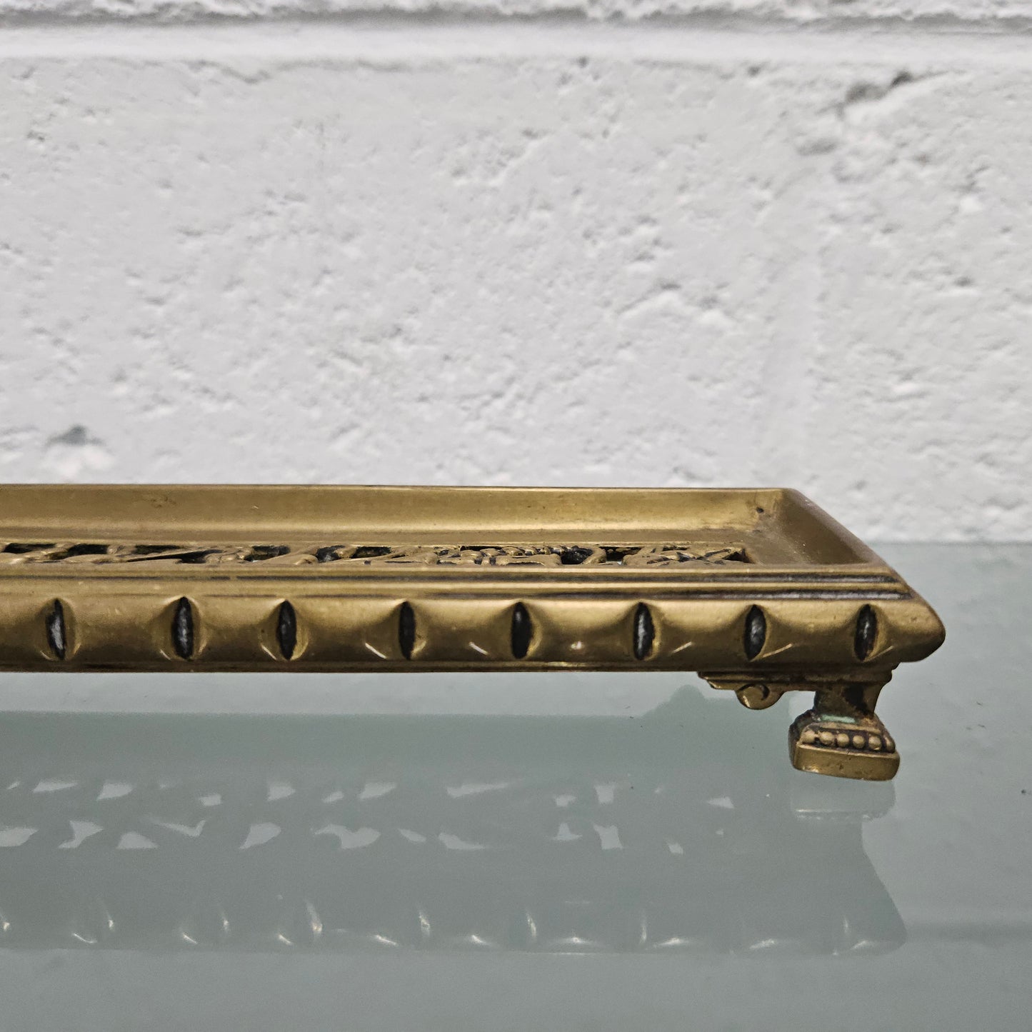 Bronze Pierced Decorated Desk Pen Tray