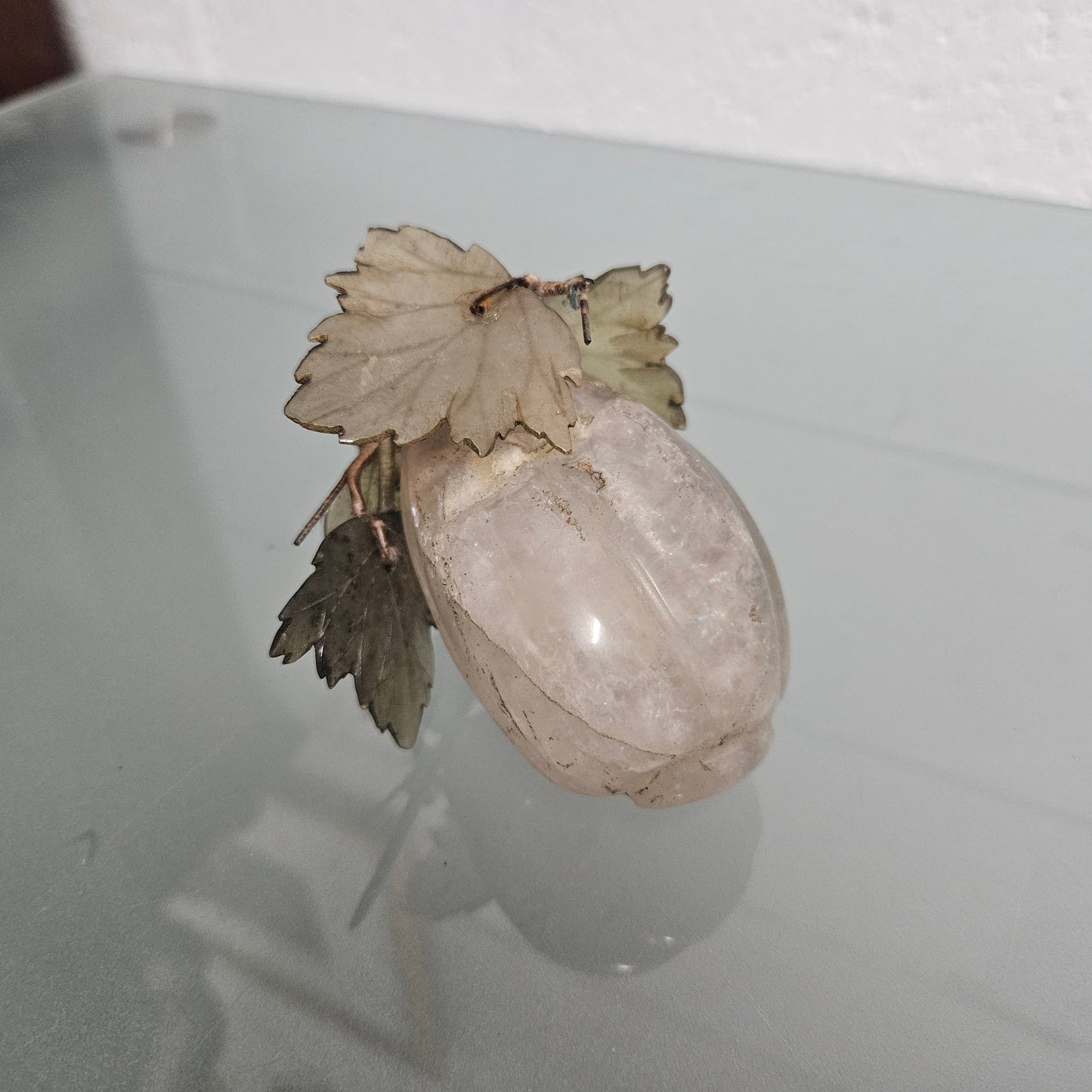 Vintage Carved Jade & Quartz Stone Fruit