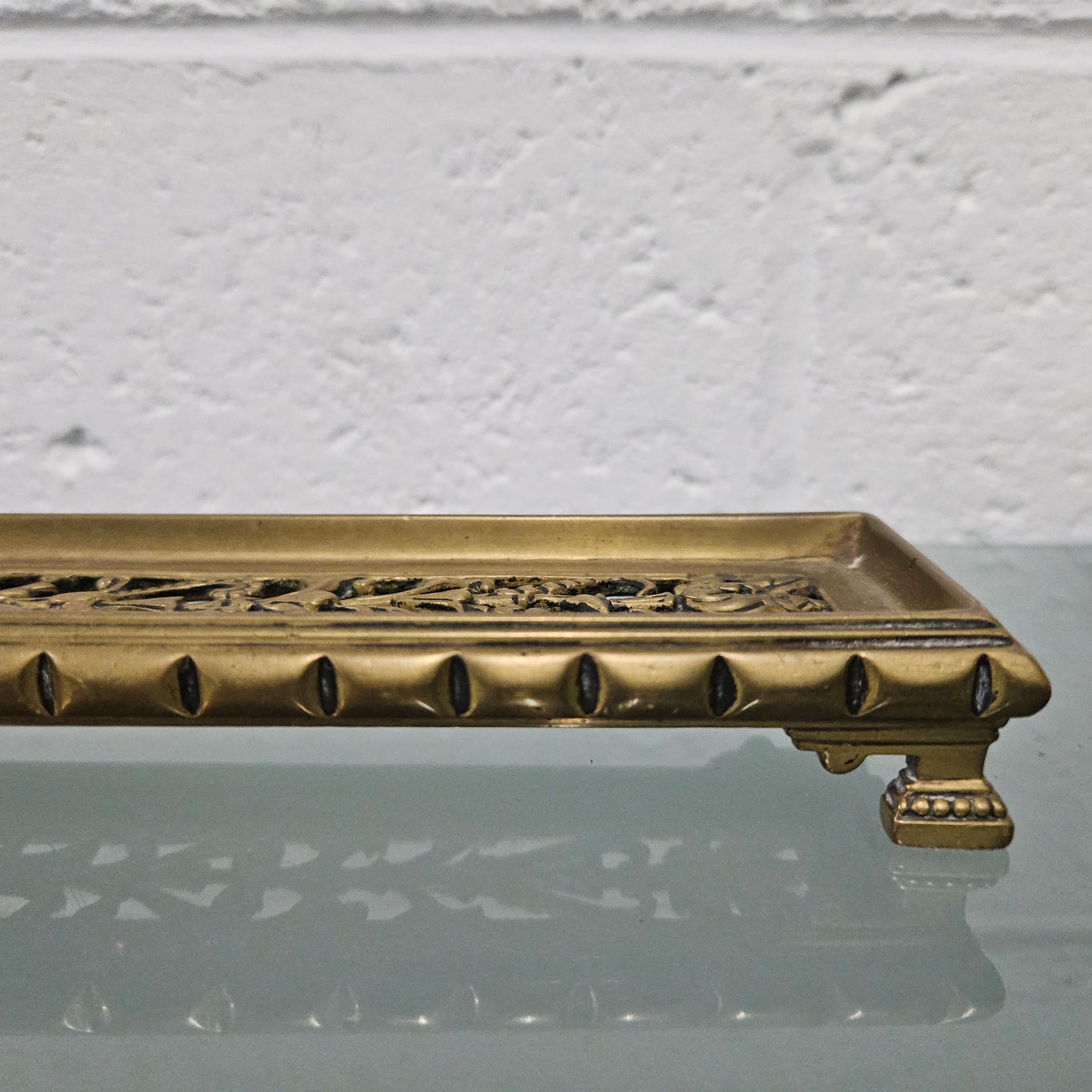 Bronze Pierced Decorated Desk Pen Tray