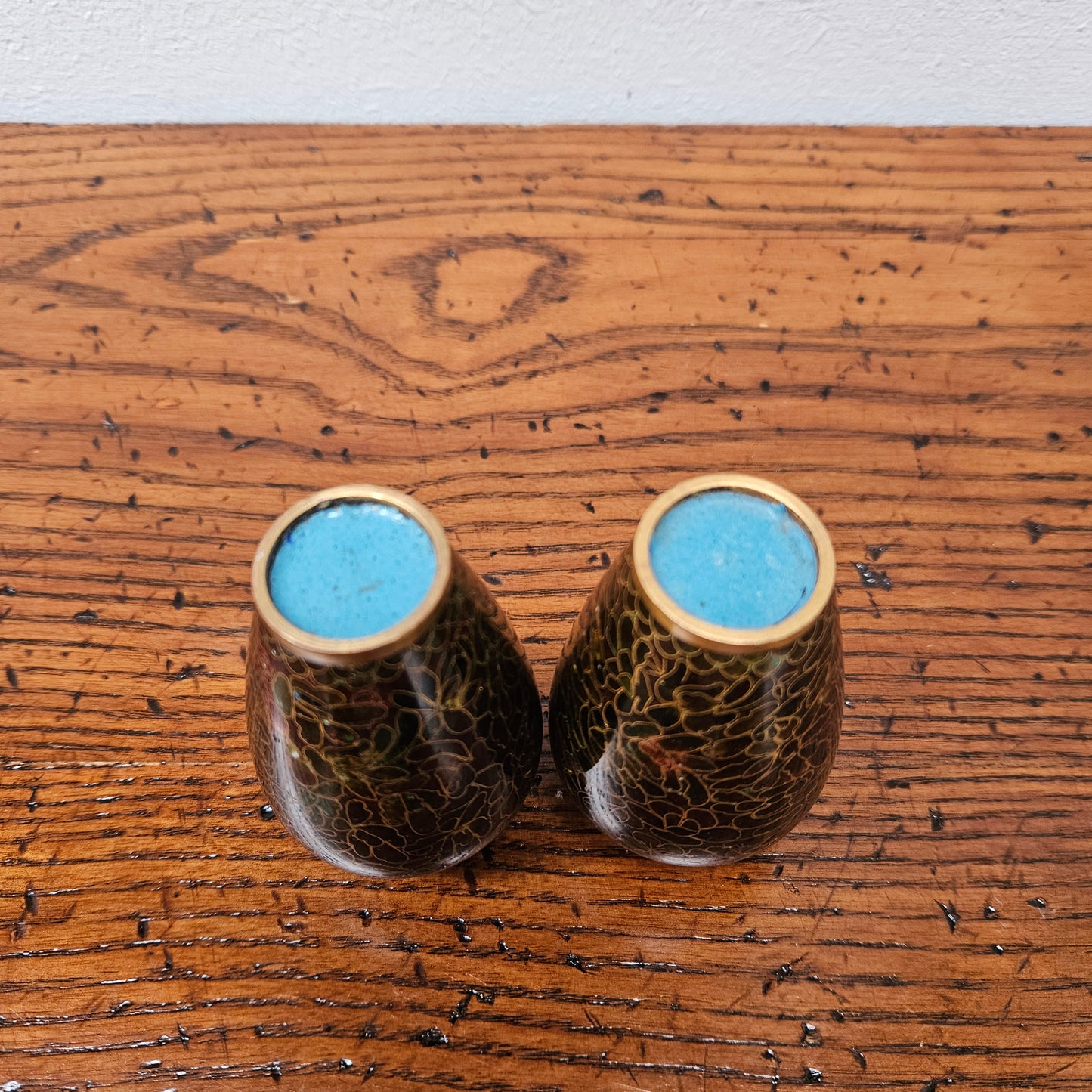 Pair of Miniature Cloisonne Vases