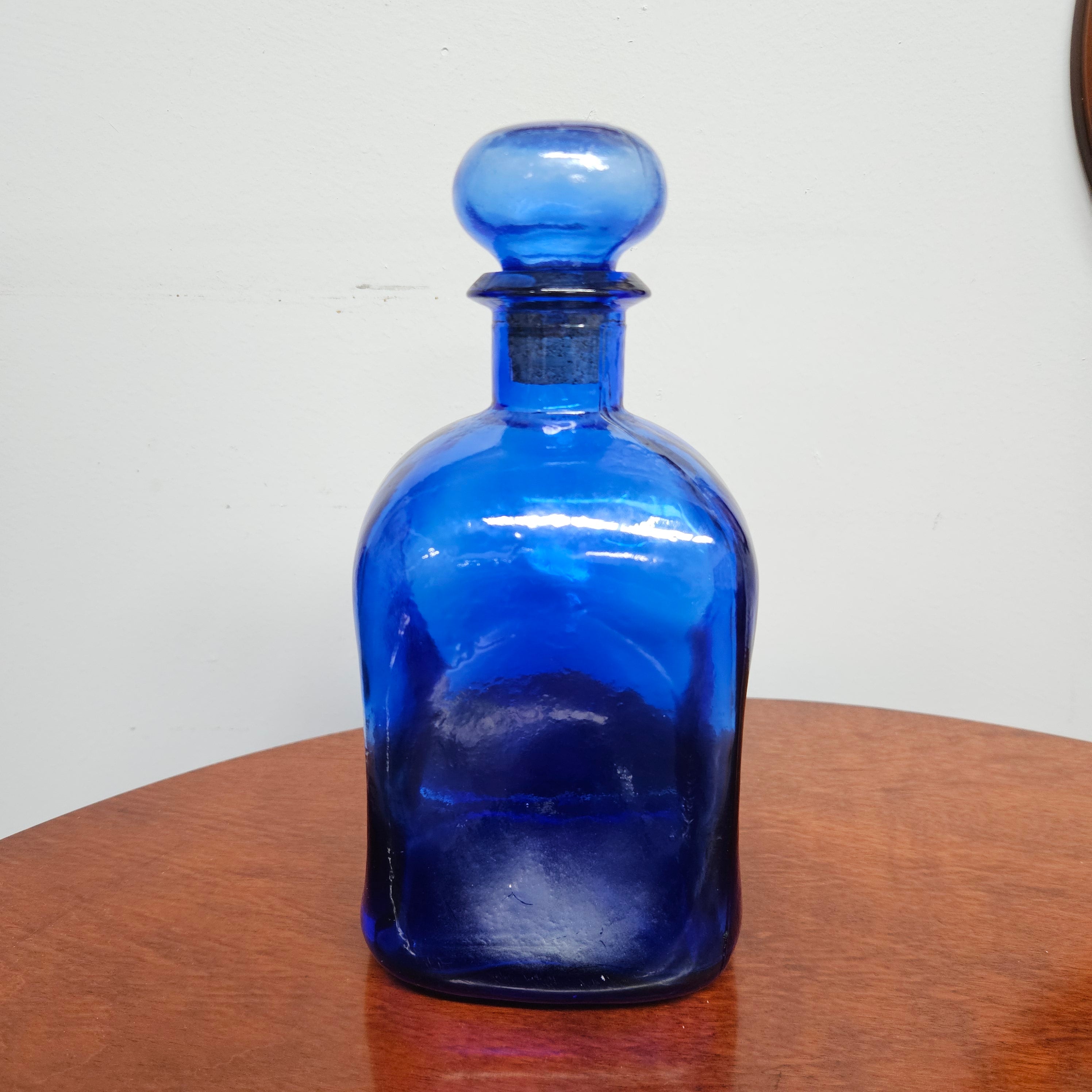 Vintage Mid Century Cobalt Blue Bottle/Decanter