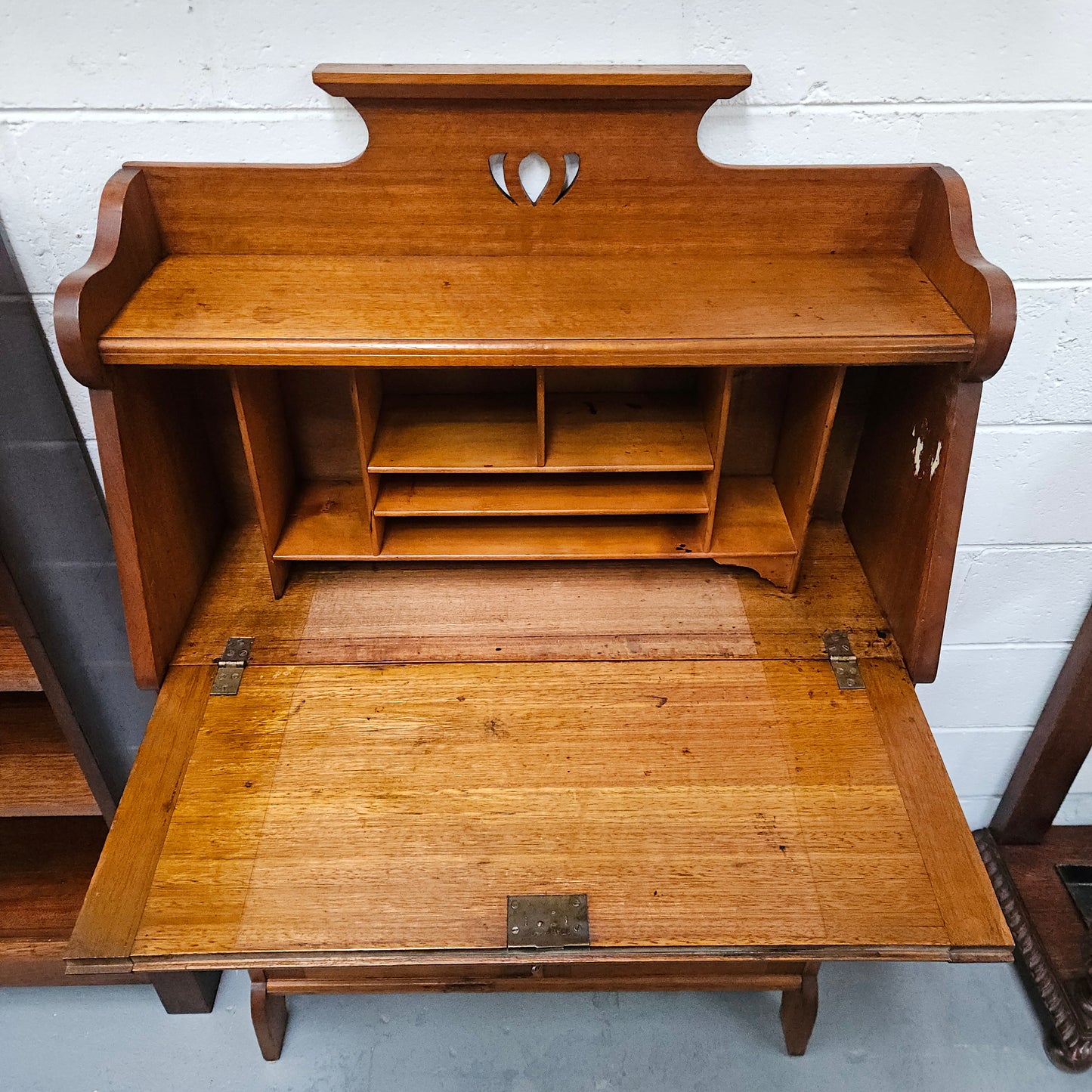 Australian Blackwood Arts & Crafts Secretaire Desk