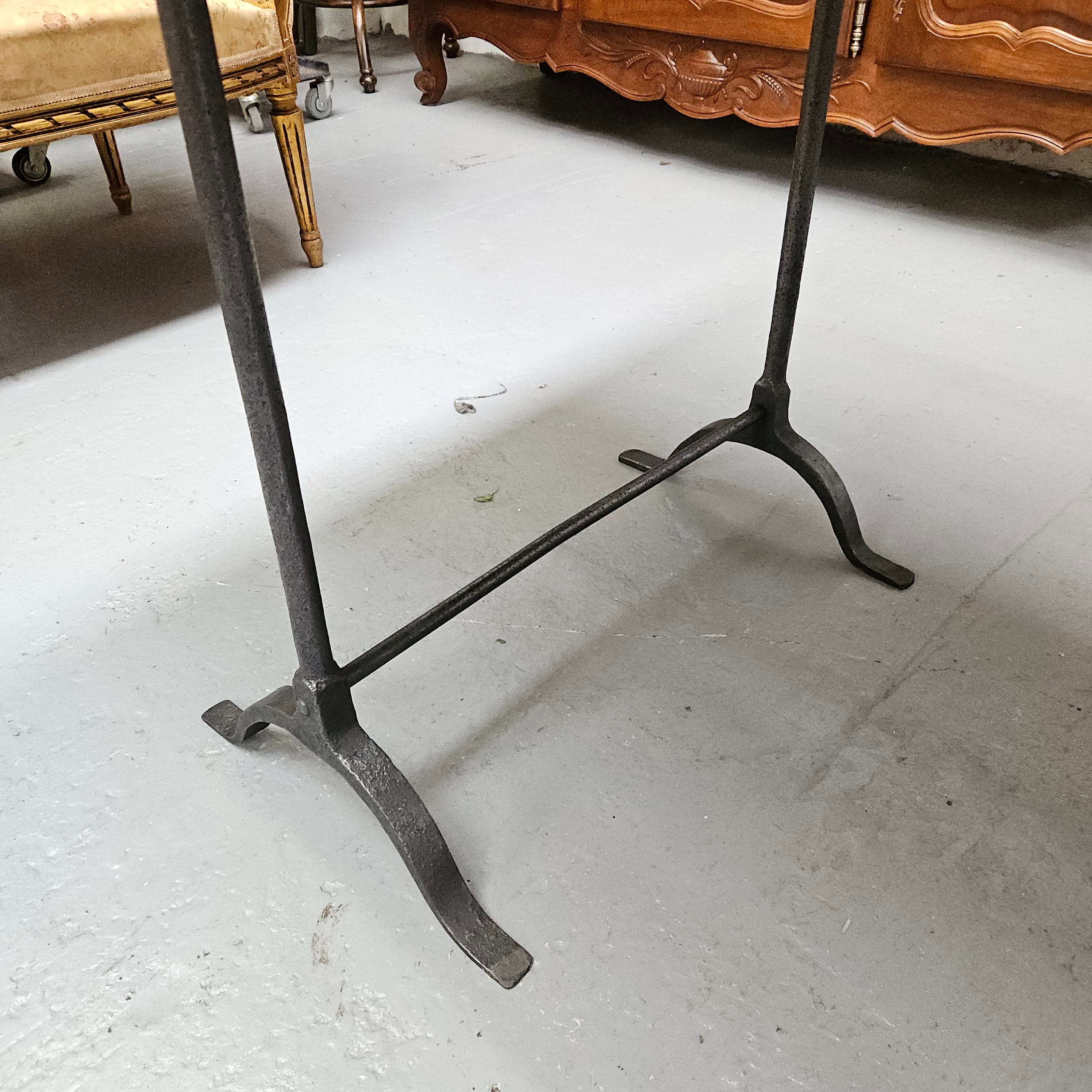 Trestle Dining Table With Reclaimed Elm Top And Antique Wishbone Industrial Iron Legs | Antique & Vintage | Moonee Ponds Antiques | Australia Wide Delivery