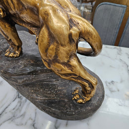 Antique Gilded Terracotta Signed Sculpture