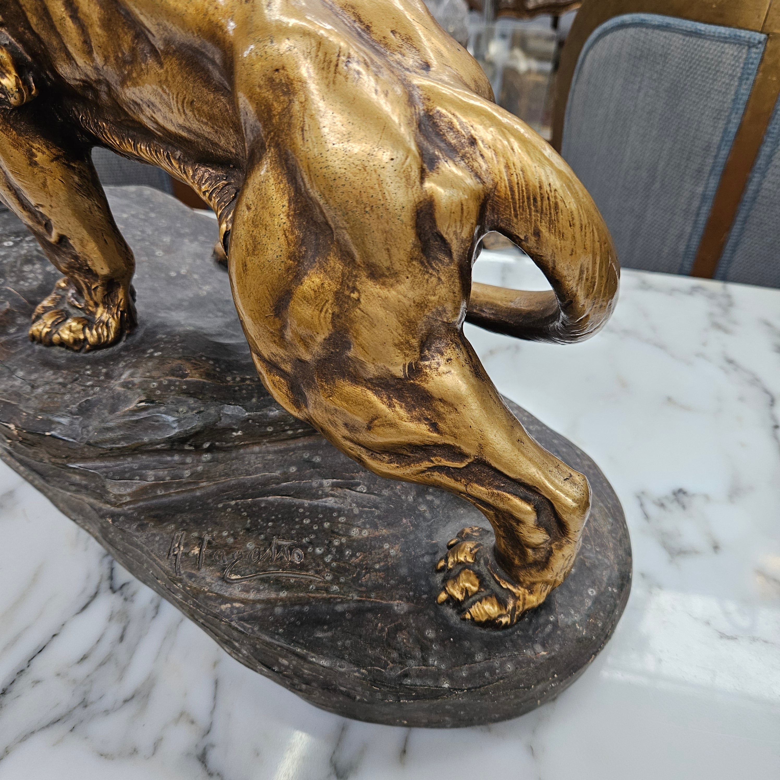 Antique Gilded Terracotta Signed Sculpture | Antique & Vintage | Moonee Ponds Antiques | Australia Wide Delivery