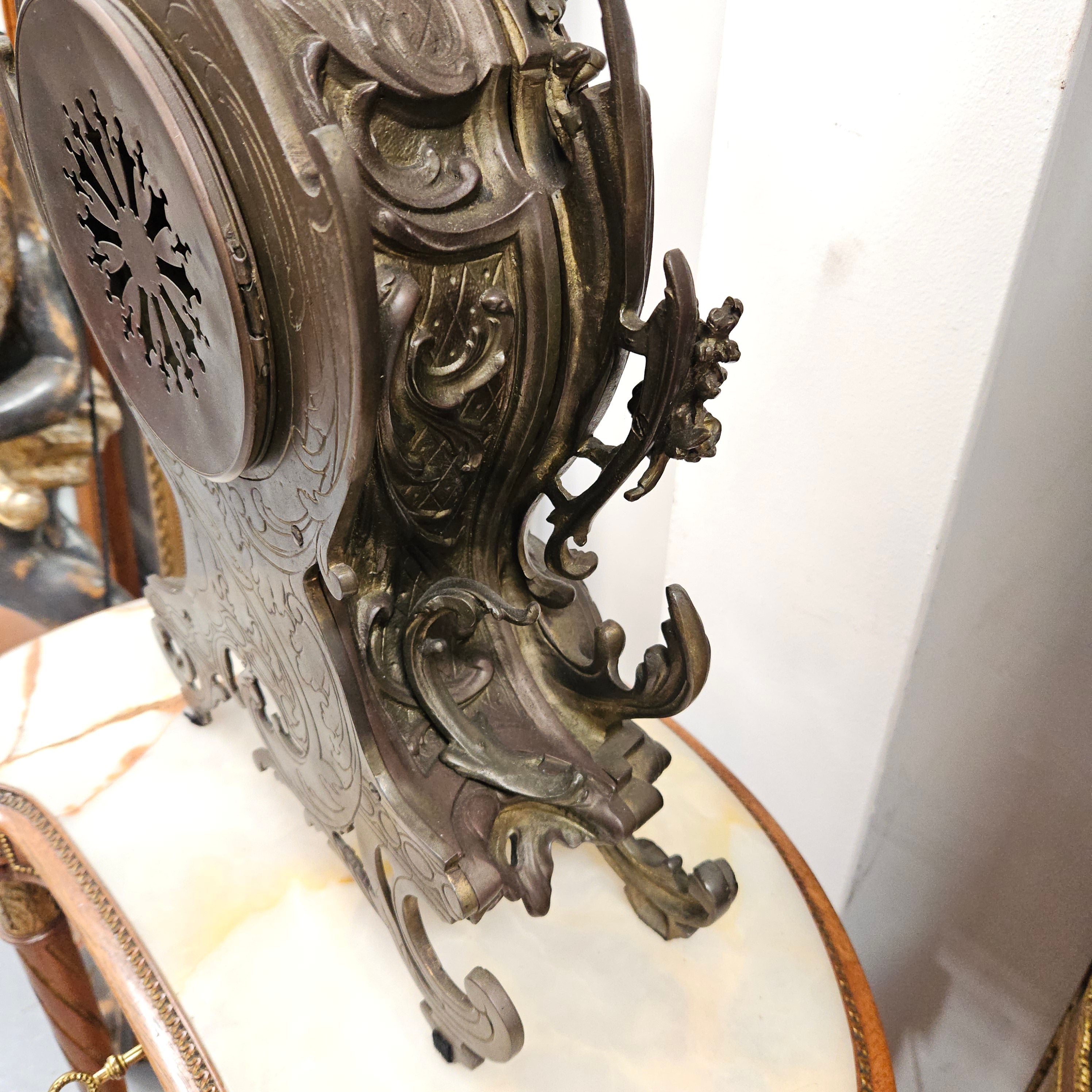 19th Century Bronze Mantle Clock | Antique & Vintage | Moonee Ponds Antiques | Australia Wide Delivery
