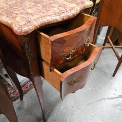 Louis XVth Style Marble Top Pair Bedsides Moonee Ponds Antiques