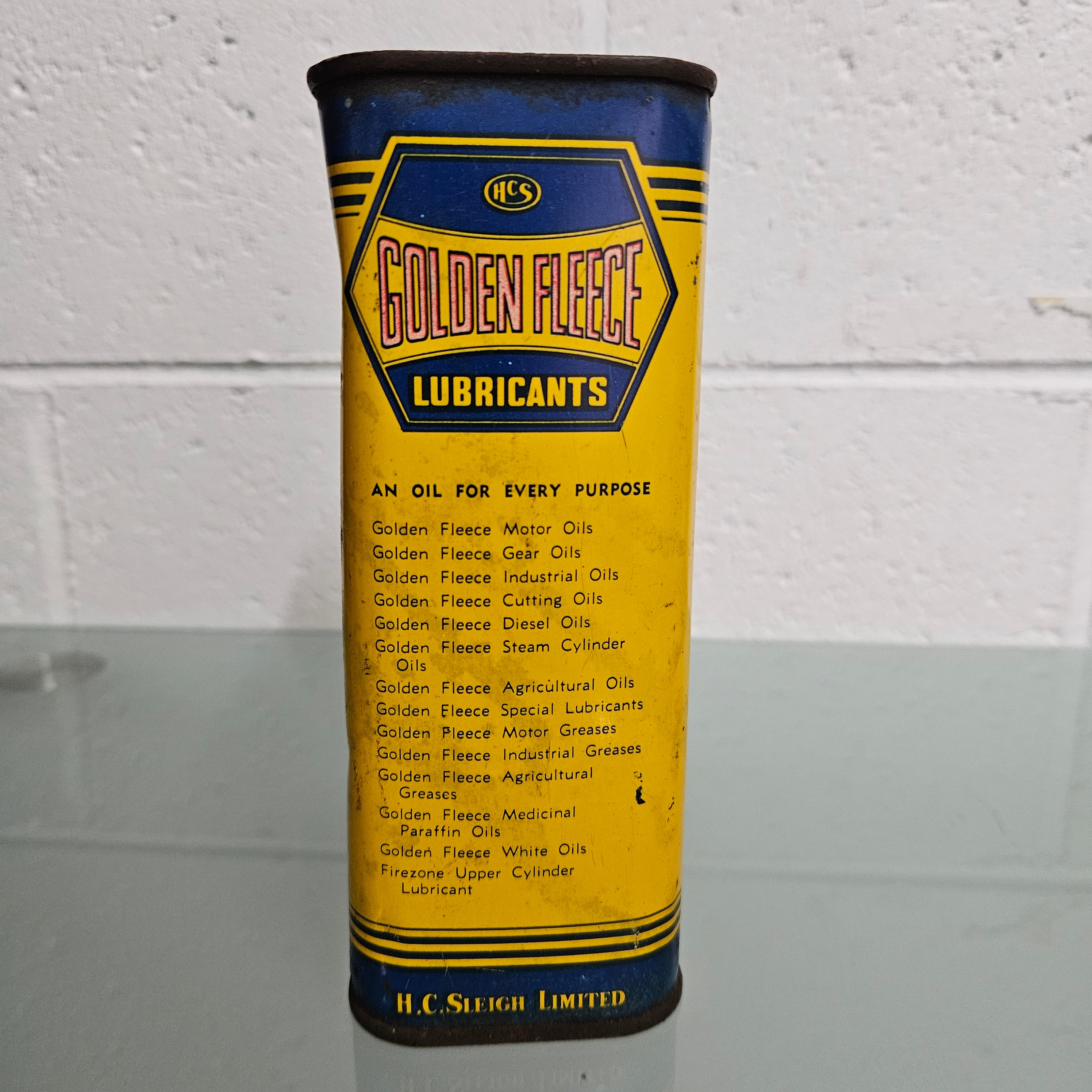 Vintage Golden Fleece "Lubricant" Tin | Antique & Vintage | Moonee Ponds Antiques | Australia Wide Delivery