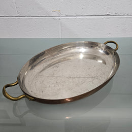 Vintage Copper Tinned Oval Pan
