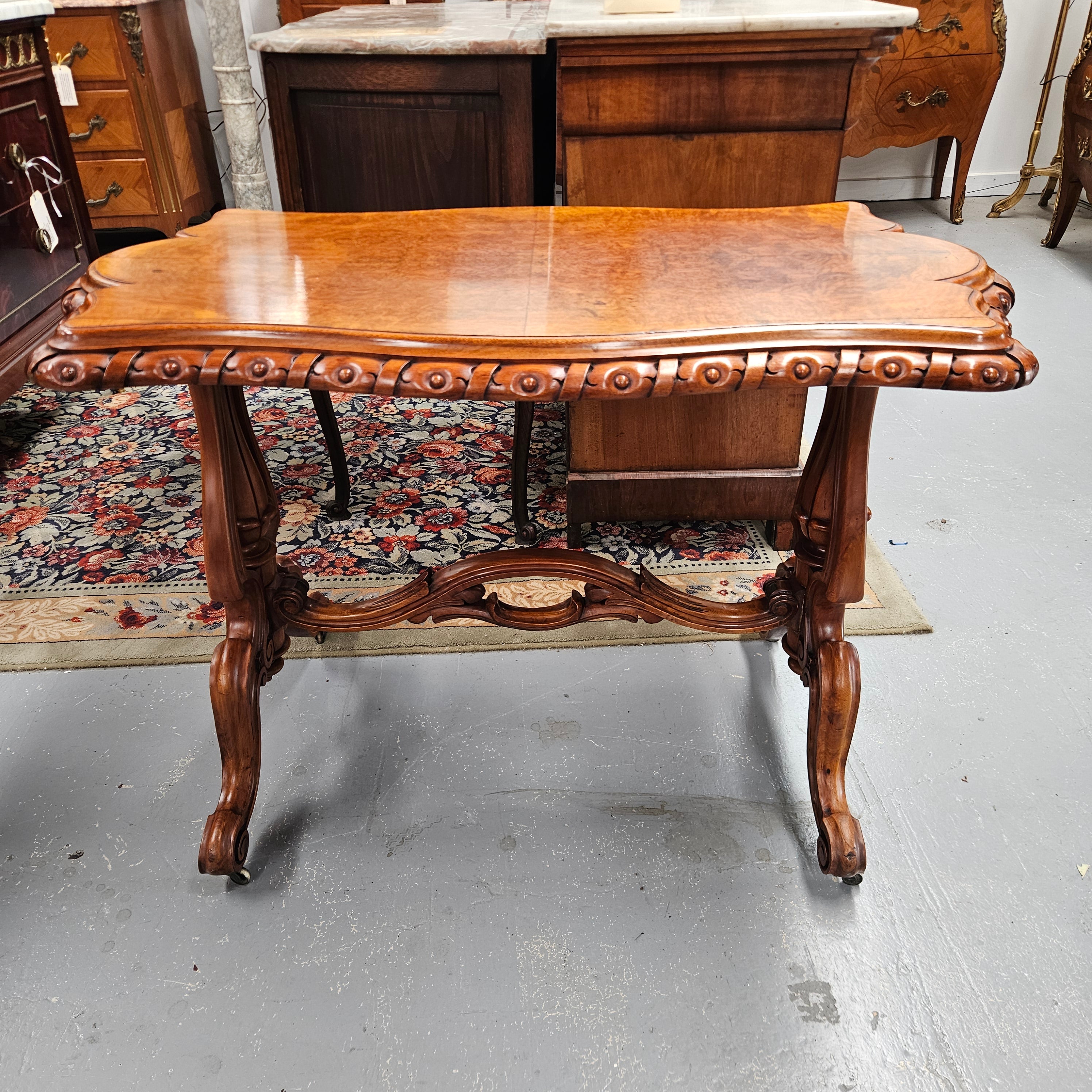 Stunning Victorian Figured Walnut Occasional/Side Table Circ 1860's | Antique & Vintage | Moonee Ponds Antiques | Australia Wide Delivery