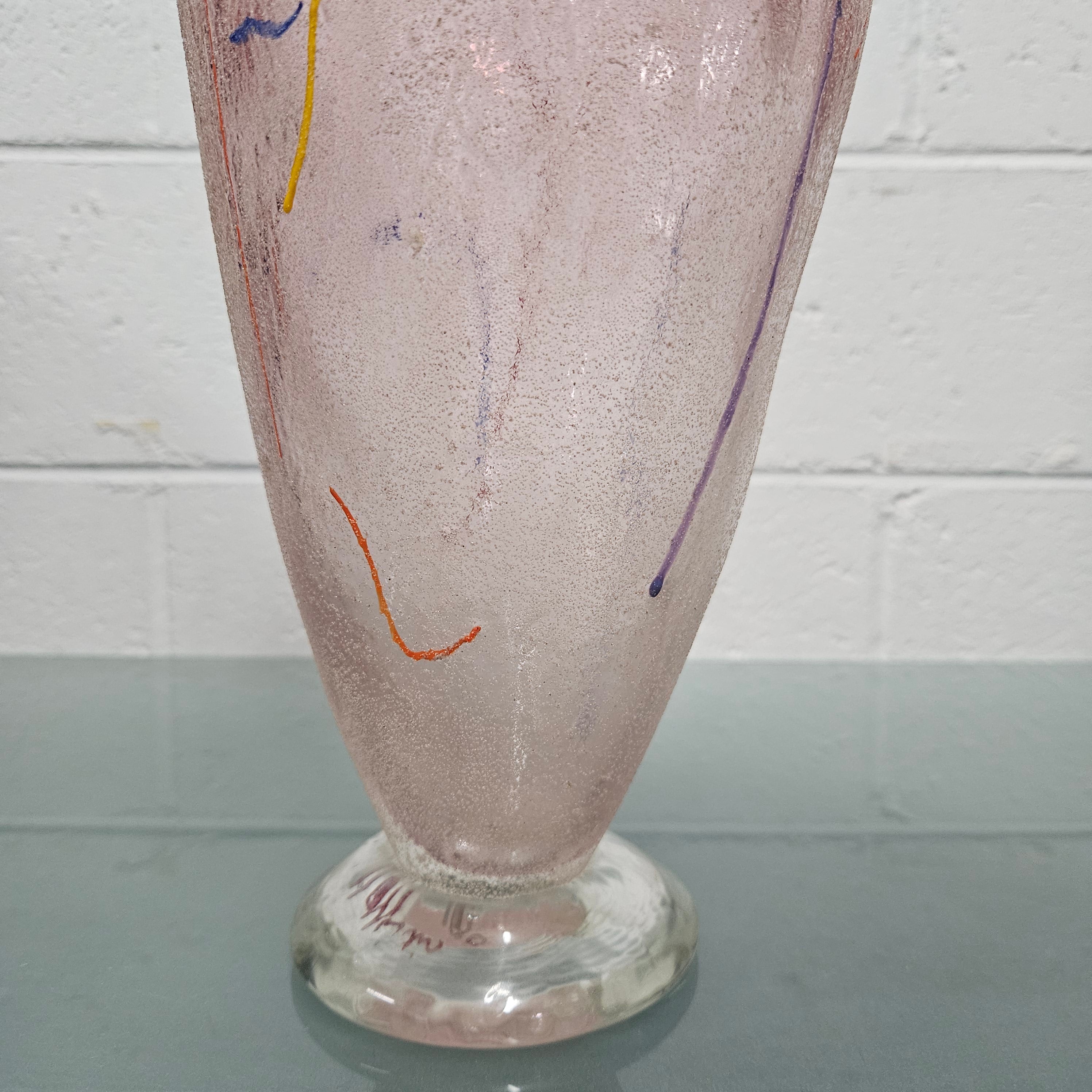 Mid Century Modern Art Glass Vase Signed On Base