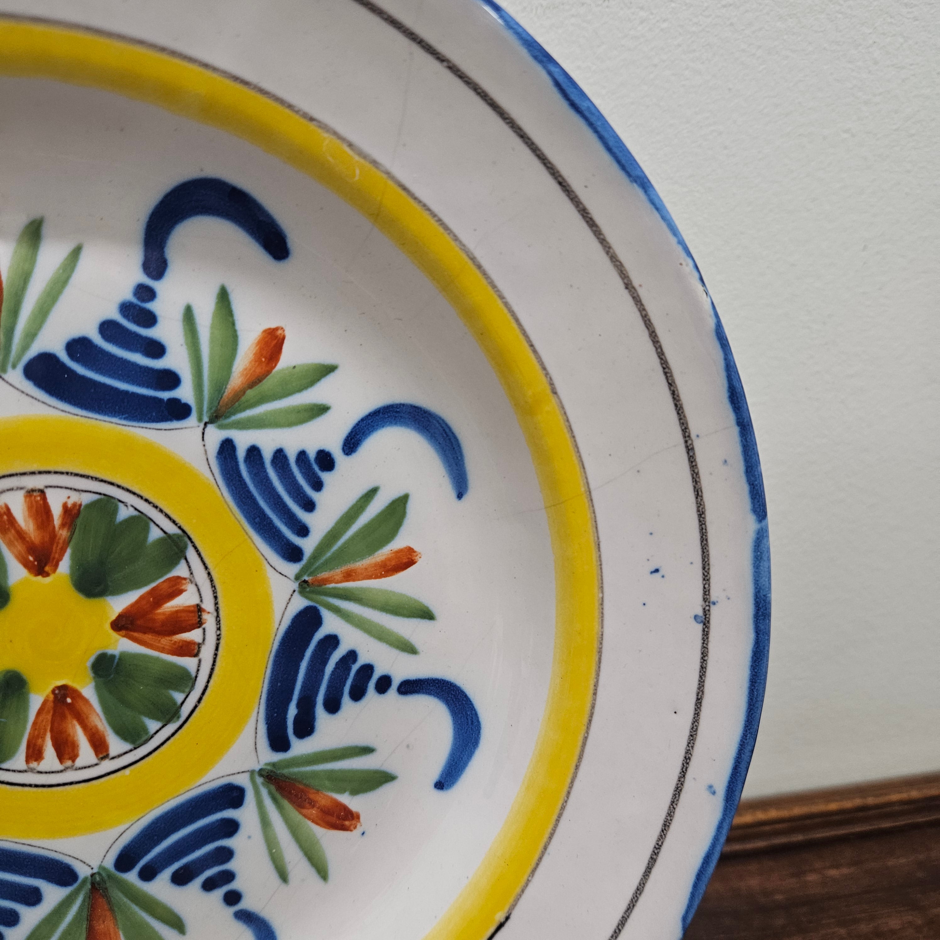 Large 19th Century French Majolica Hand Painted Plate | Antique & Vintage | Moonee Ponds Antiques | Australia Wide Delivery