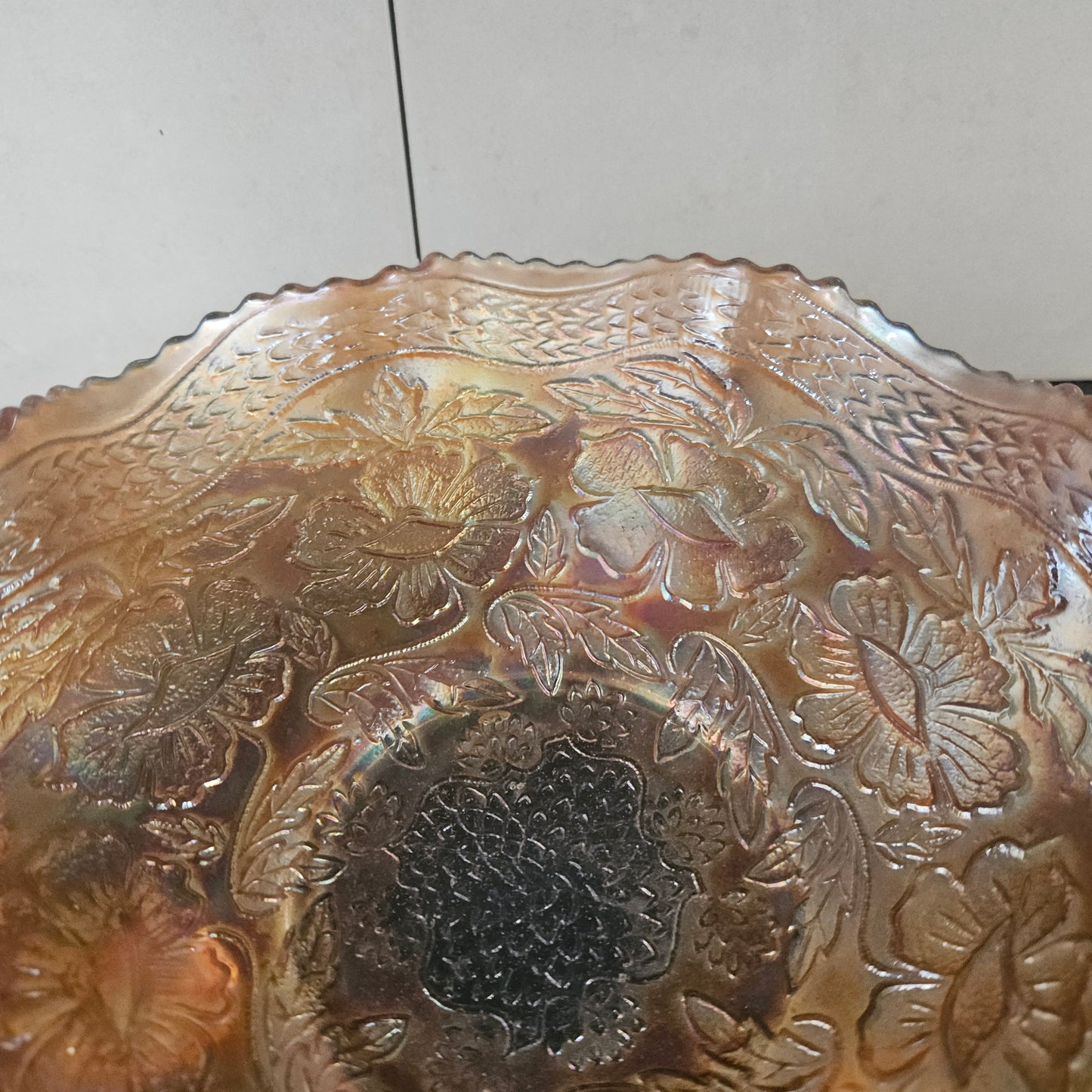 Large Antique Carnival Glass Bowl