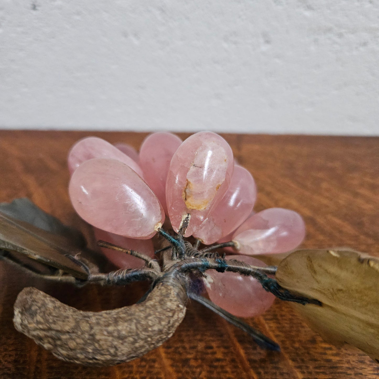 Vintage Chinese Rose Quartz Bunch of Grapes