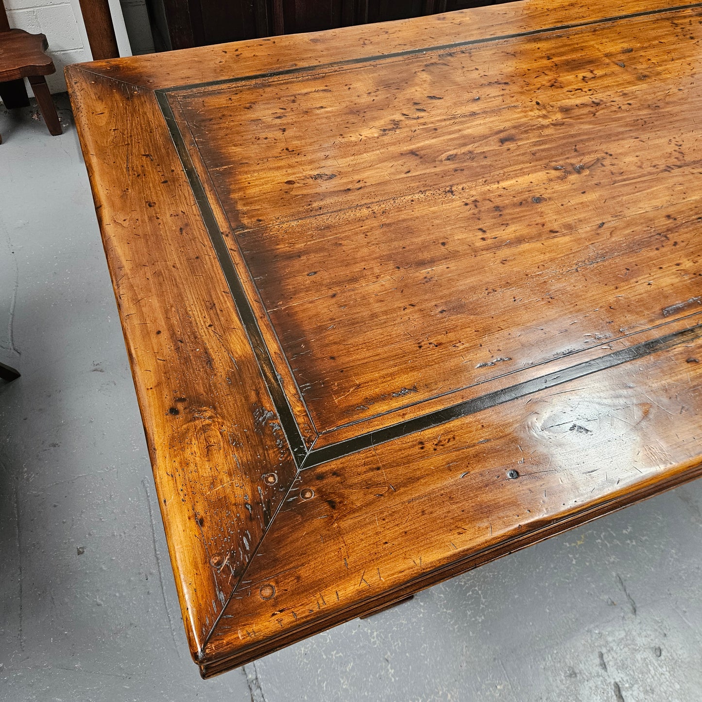 French Elm Farmhouse Style Dining Table