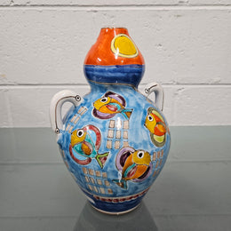 Giovanni Desimone Italian  Hand Painted Mid Century Modern Vase