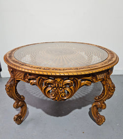 Decorative Louis XV Style Round Cane Coffee Table | Antique & Vintage | Moonee Ponds Antiques | Australia Wide Delivery