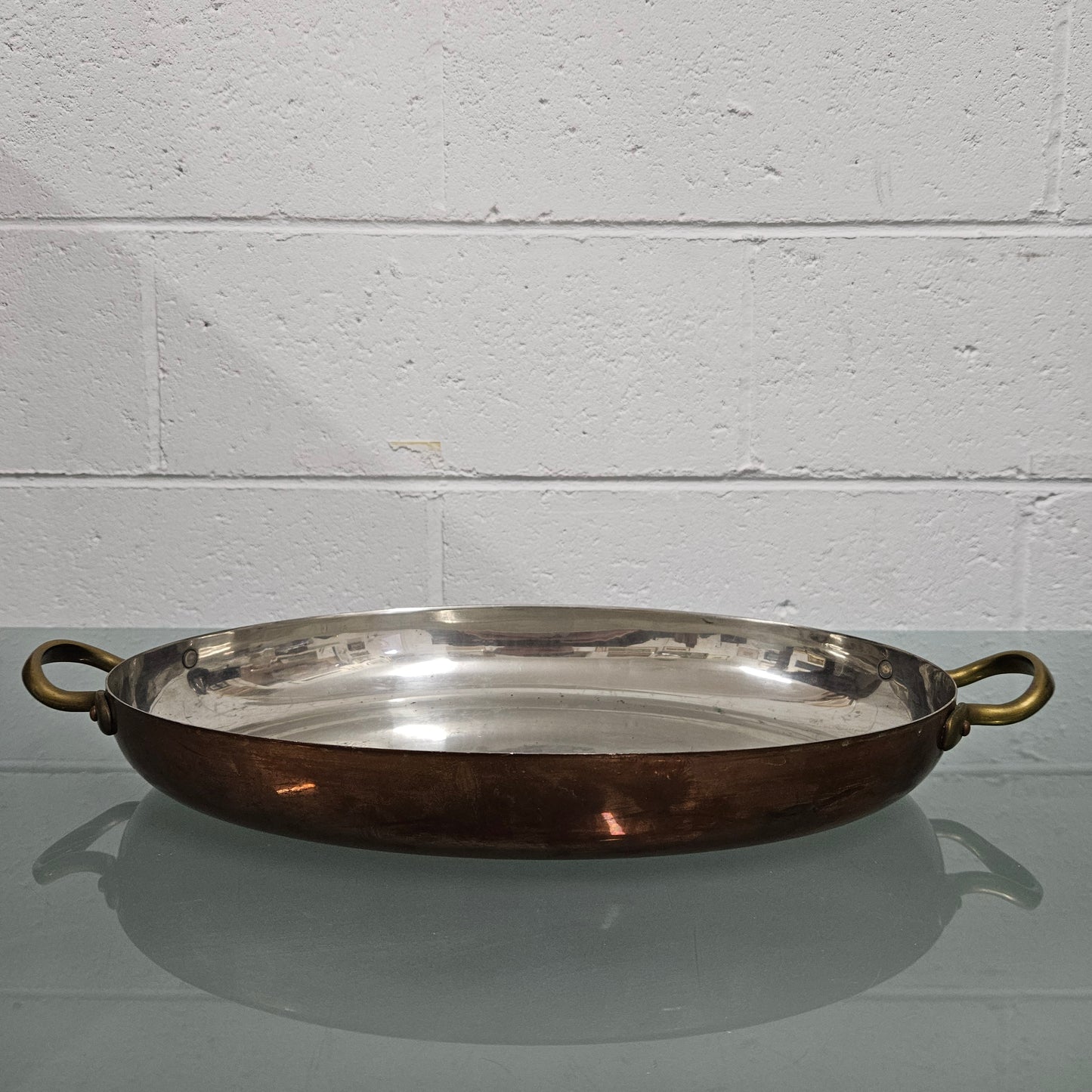 Vintage Copper Tinned Oval Pan